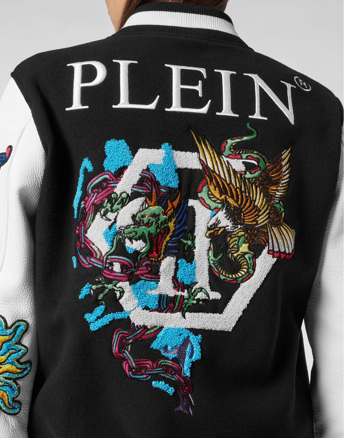 College Bomber Leather sleeves Tattoo Patches, цвет: Черный