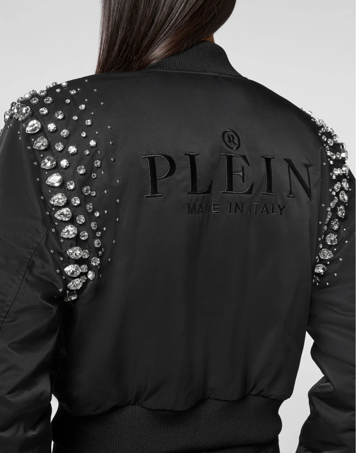 Bomber Jacket Crystal Iconic Plein with Crystals, цвет: Черный