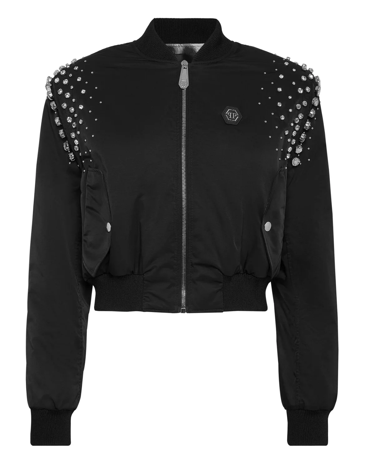 Bomber Jacket Crystal Iconic Plein with Crystals, цвет: Черный