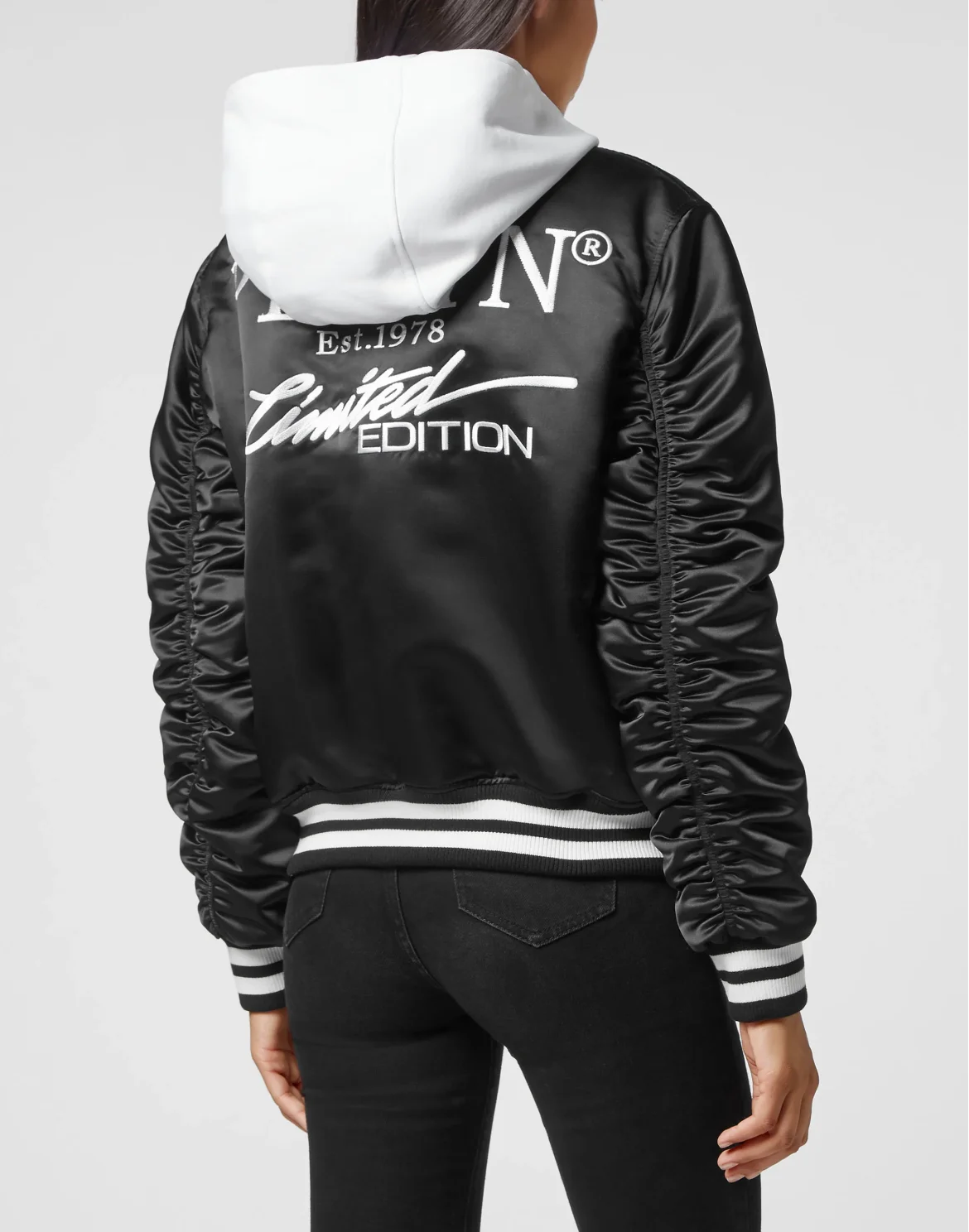 Nylon Hoodie Bomber Fleece Insert Skull  Patches, цвет: Черный
