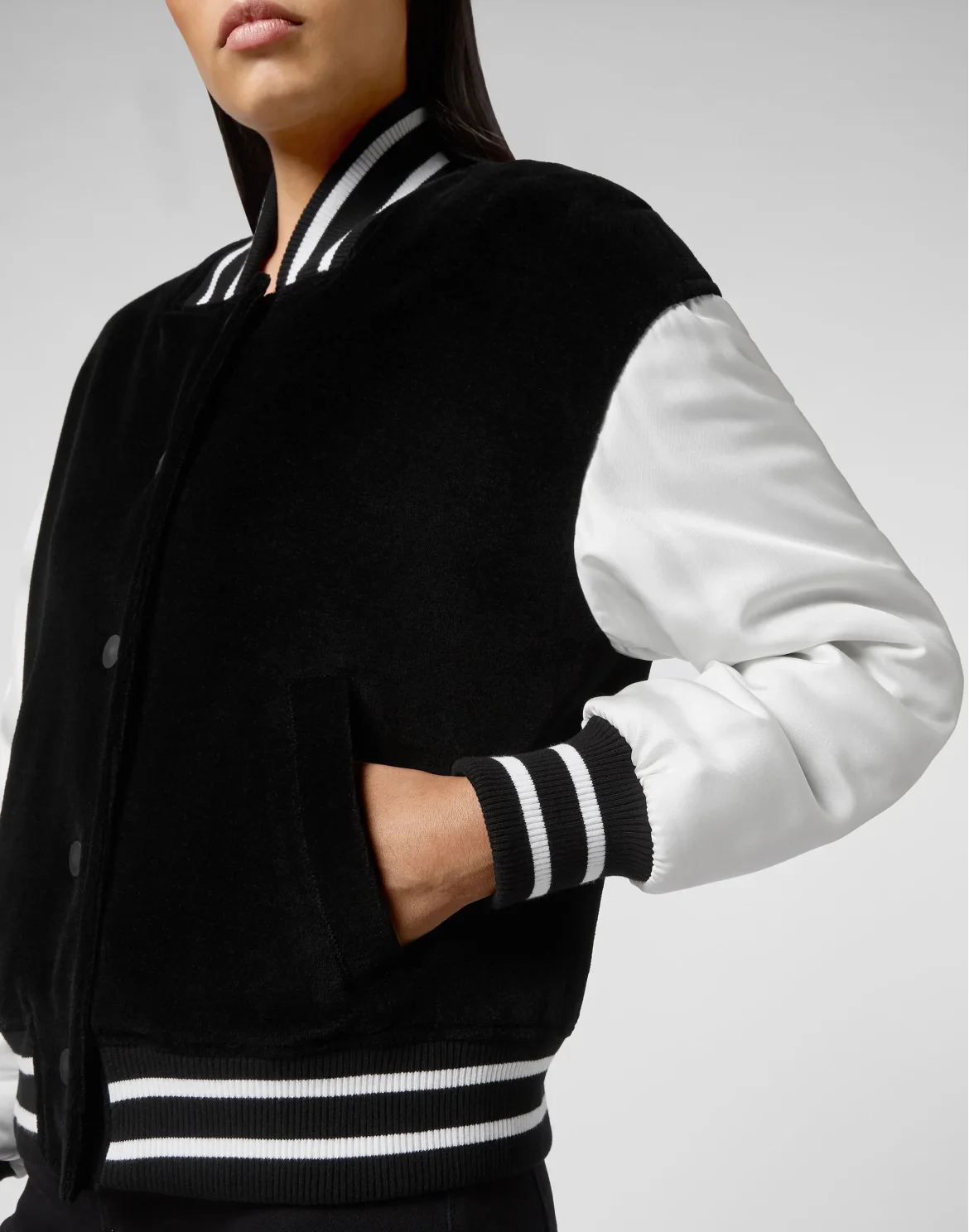 Velvet Bomber Jacket Skull with Crystals, цвет: Черный