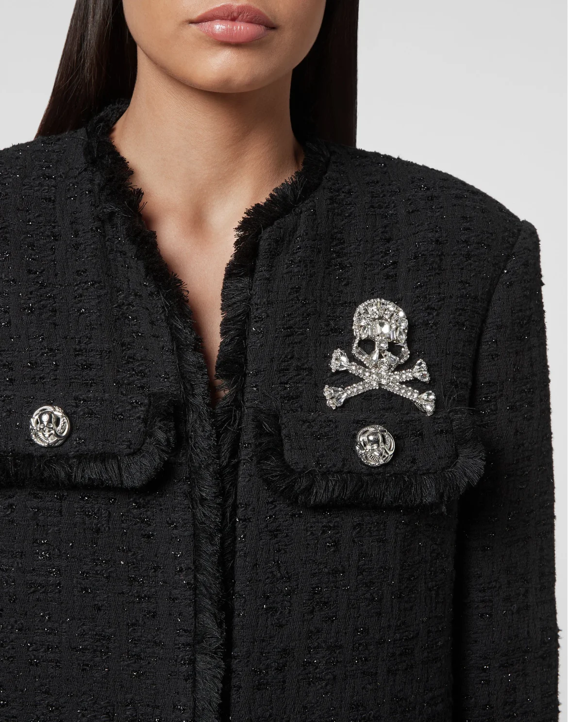 Tweed Blazer Crystal Skull, цвет: Черный