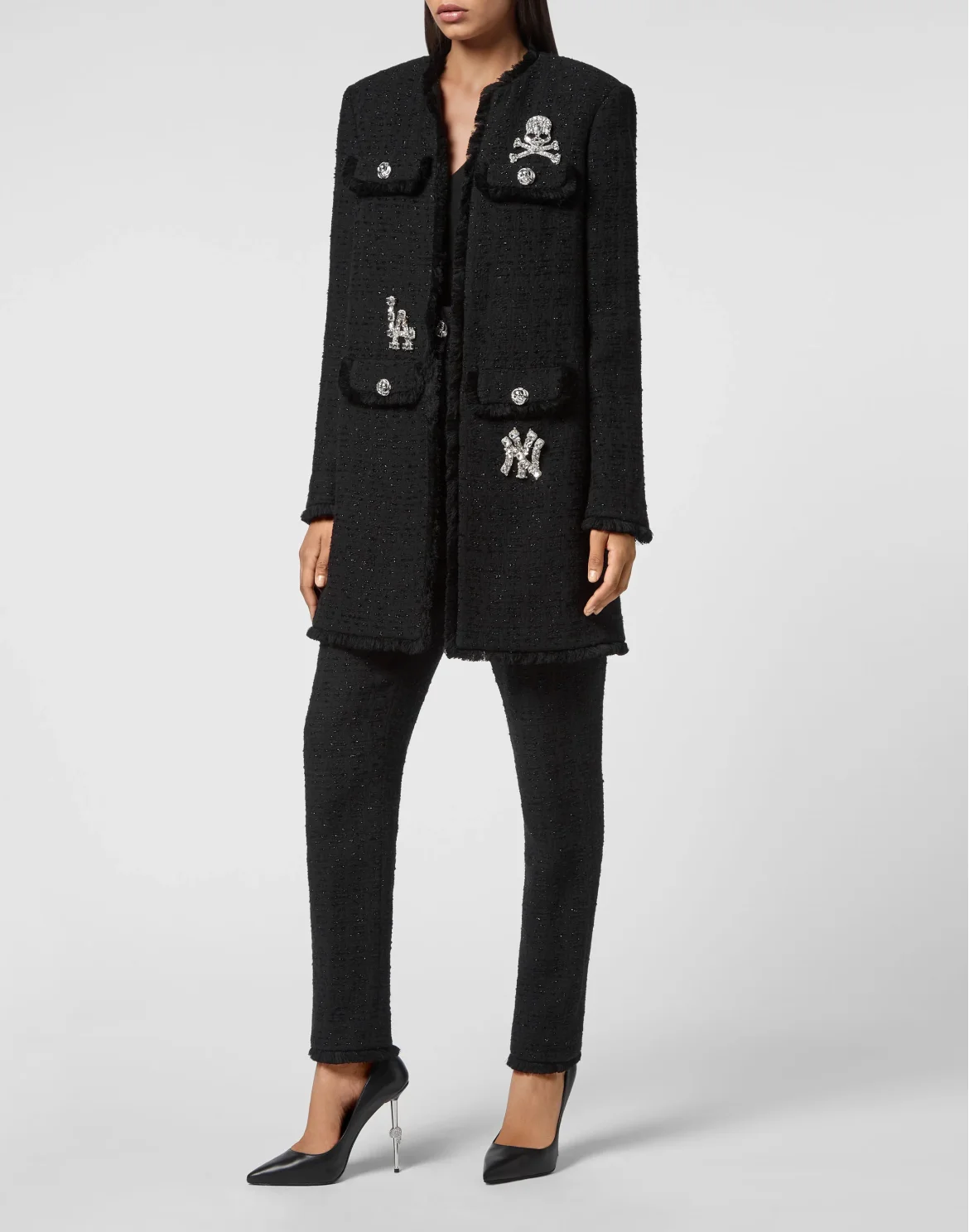 Tweed Blazer Crystal Skull, цвет: Черный