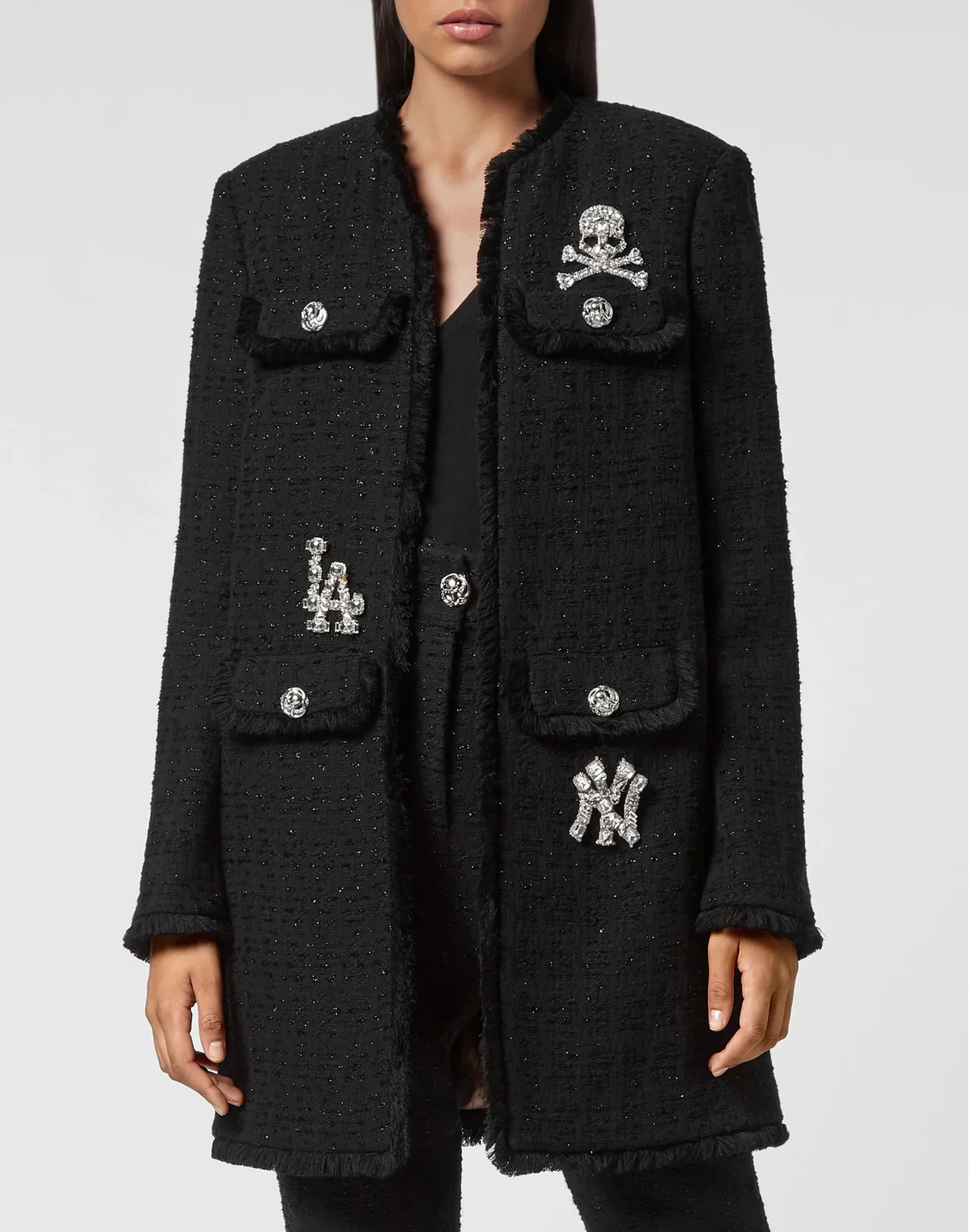Tweed Blazer Crystal Skull, цвет: Черный