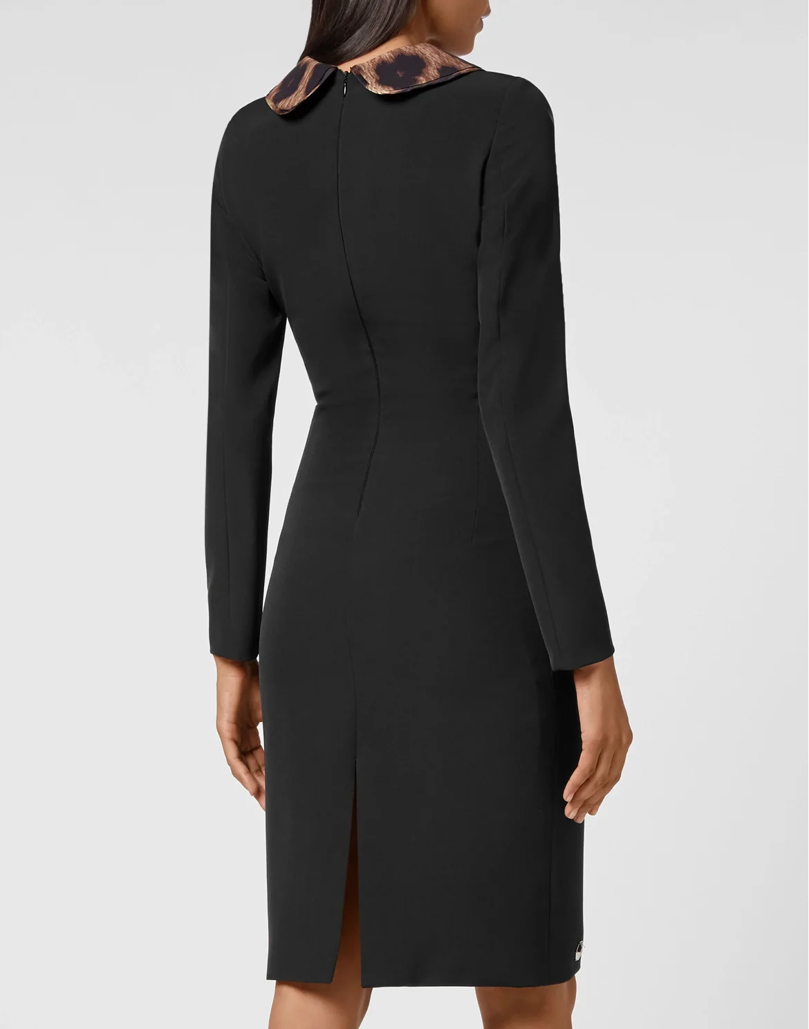 Cady Long Dress LS Leopard, цвет: Черный