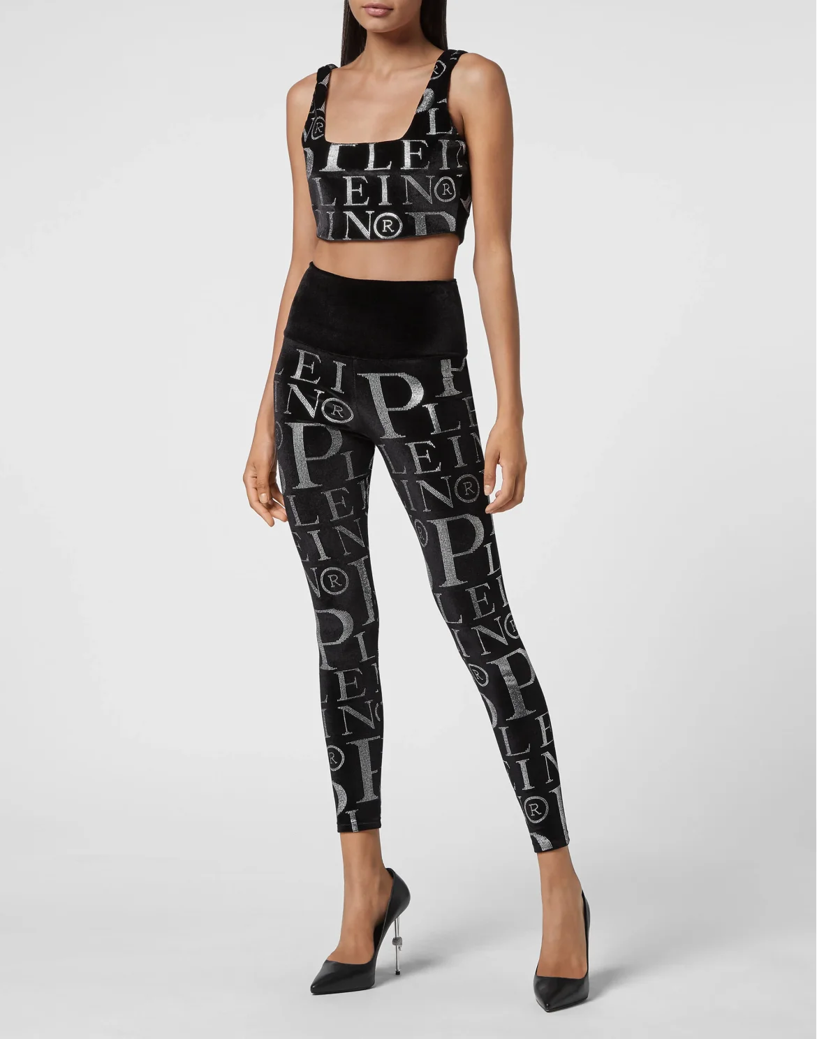 Velvet Top Stones All over PP with Crystals, цвет: Черный