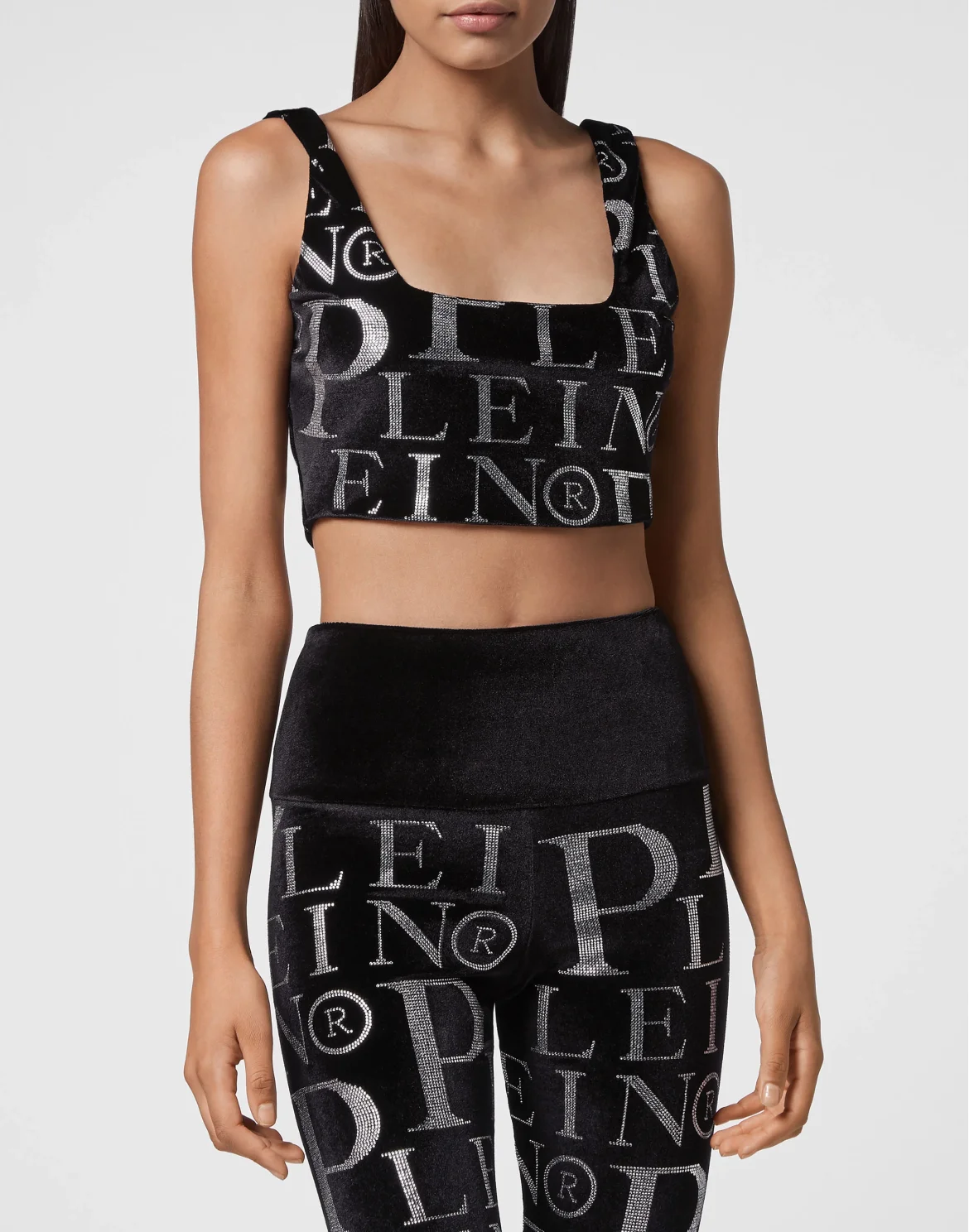 Velvet Top Stones All over PP with Crystals, цвет: Черный