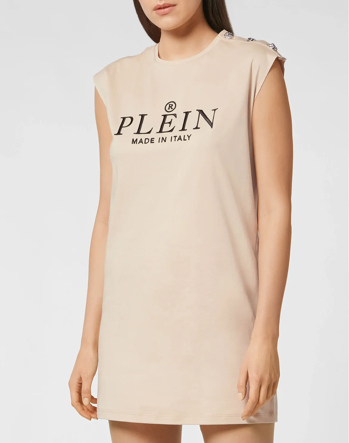T-shirt Round Neck SS Iconic Plein, цвет: Бежевый