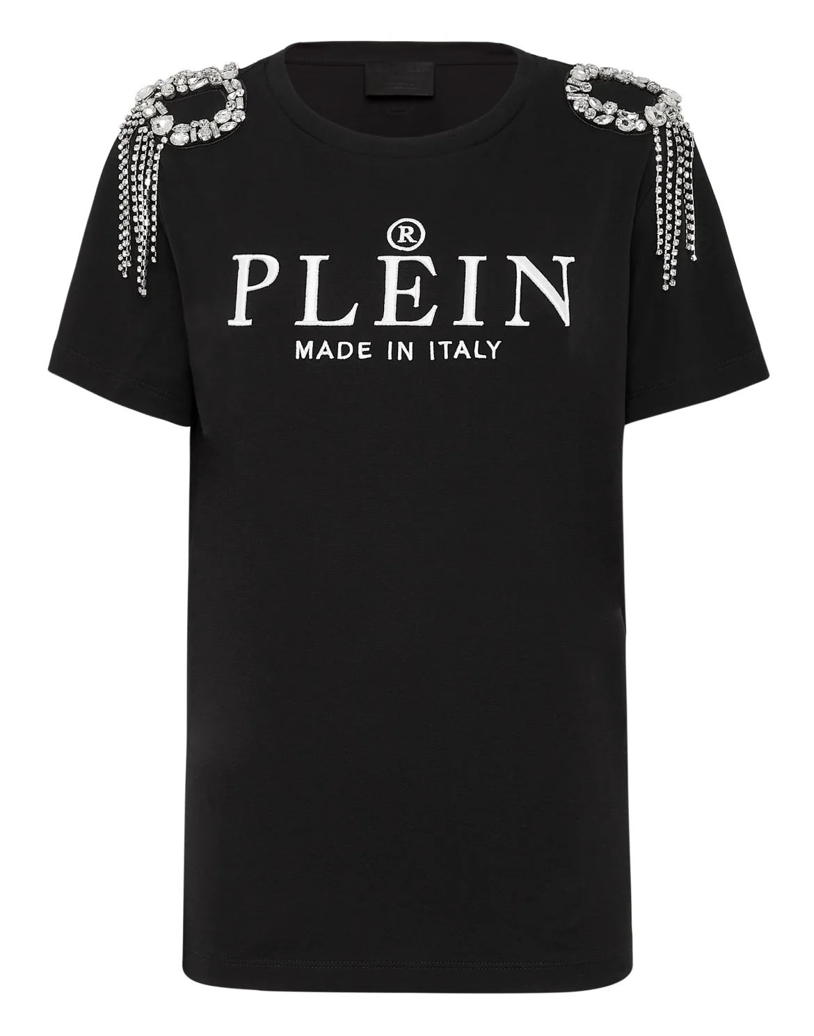 T-shirt Round Neck SS Crystal with Crystals, цвет: Черный