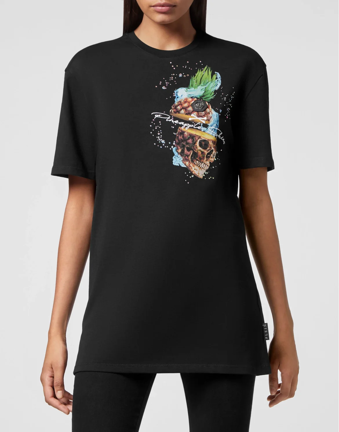 T-shirt Round Neck SS Pineapple Skies, цвет: Черный