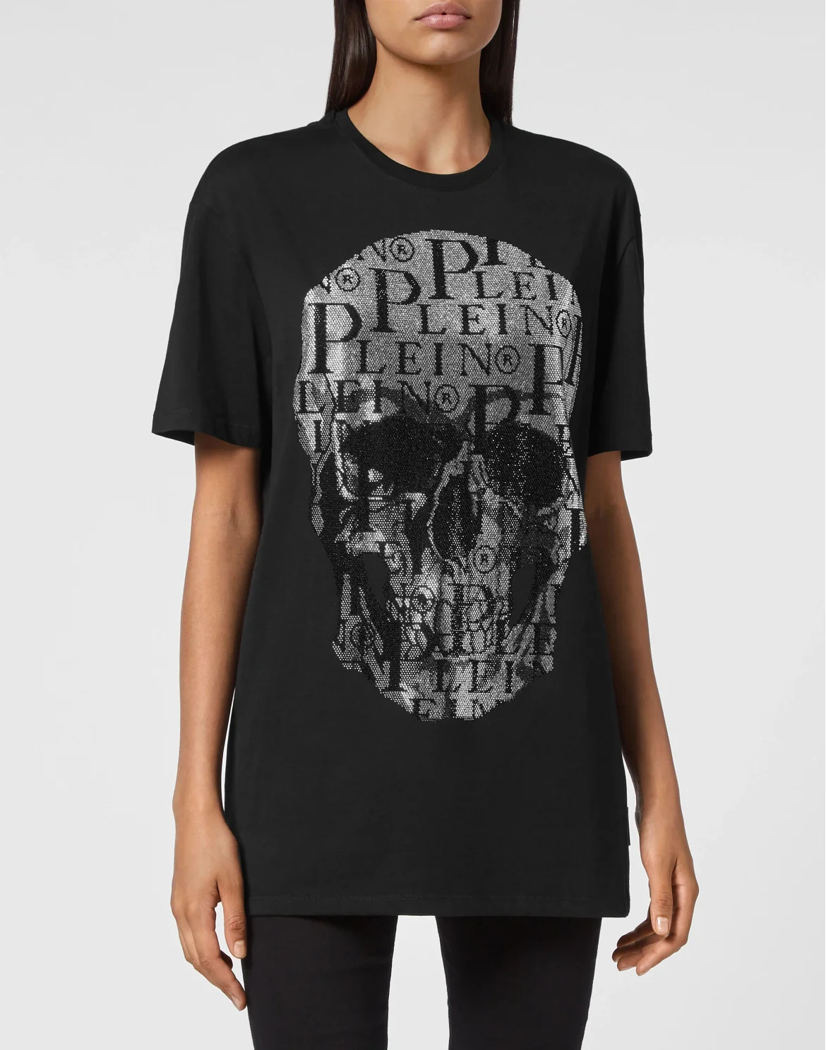 T-shirt Round Neck SS Skull with Crystals, цвет: Черный