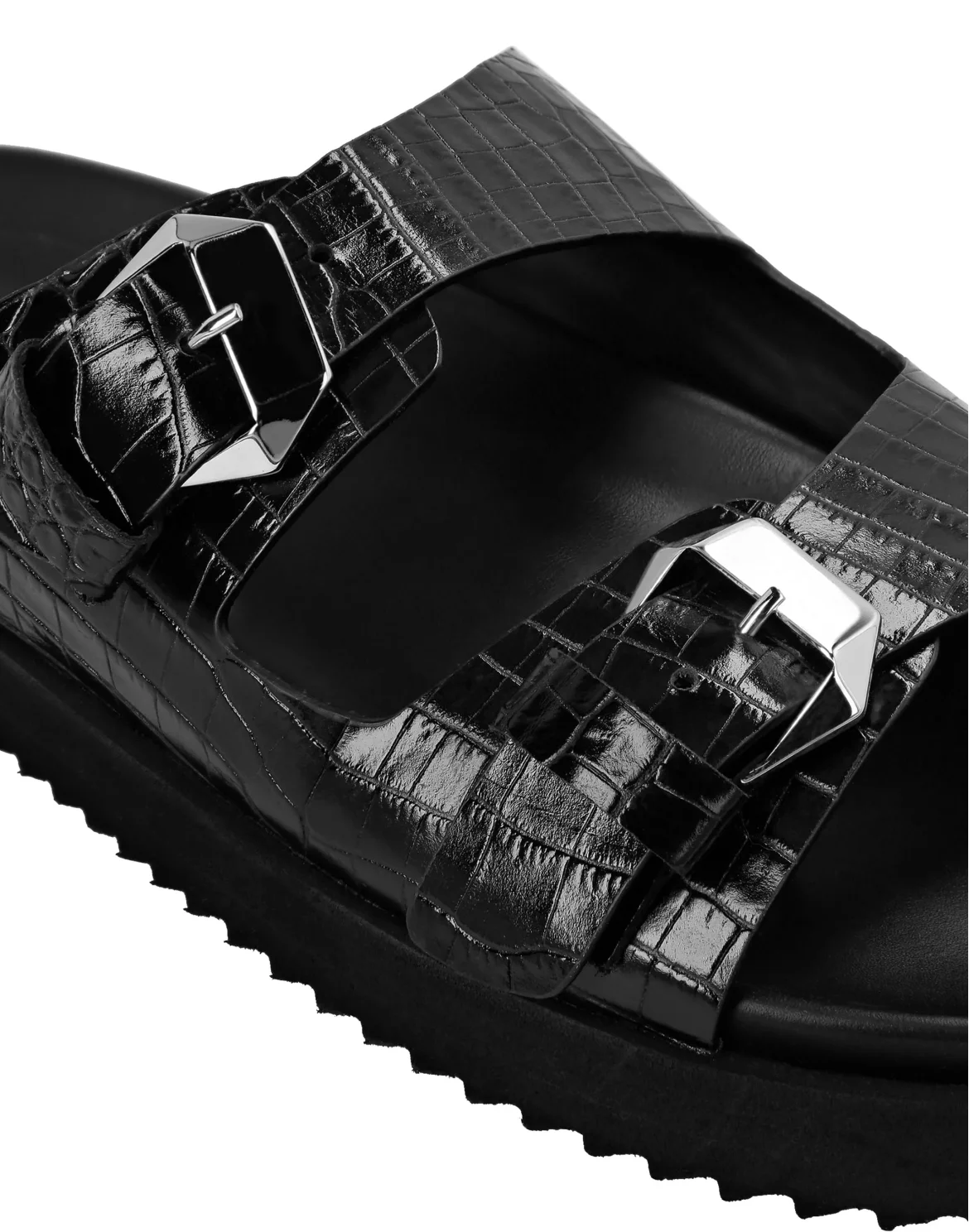 Sandals Flat Cocco Print Skull, цвет: Черный