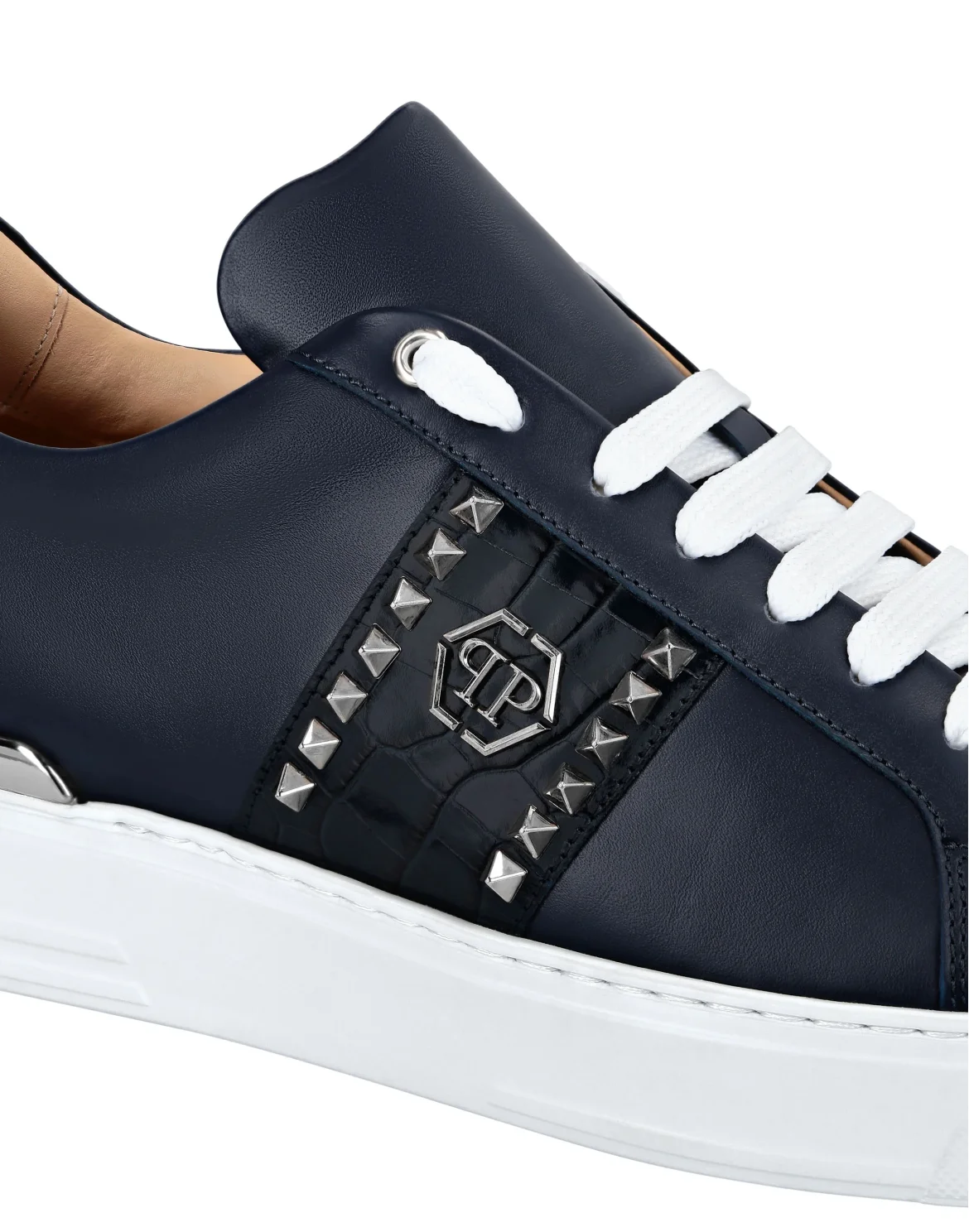 Leather Lo-Top Sneakers Signature, цвет: Синий