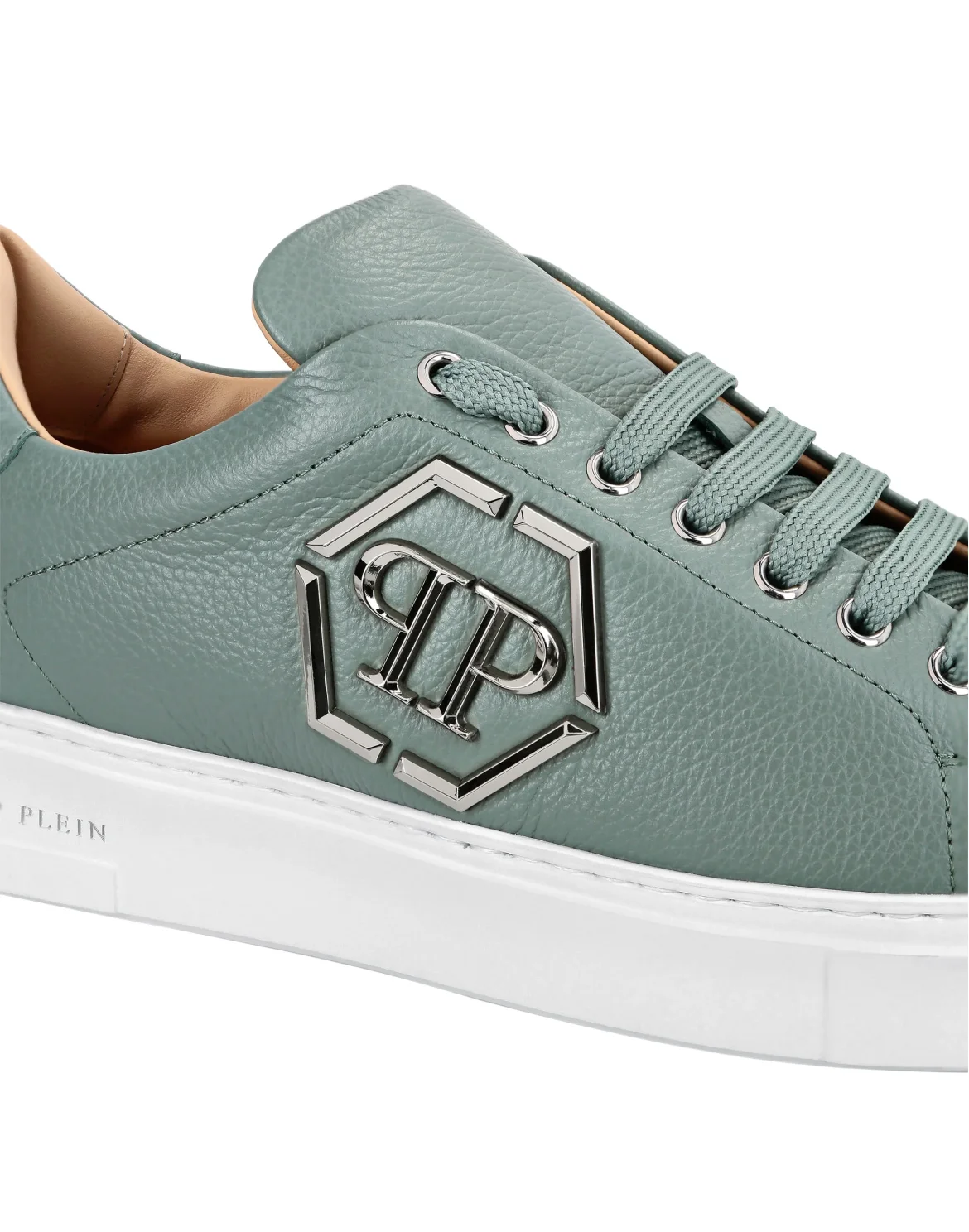 Leather Lo-Top Sneakers Hexagon, цвет: Зеленый