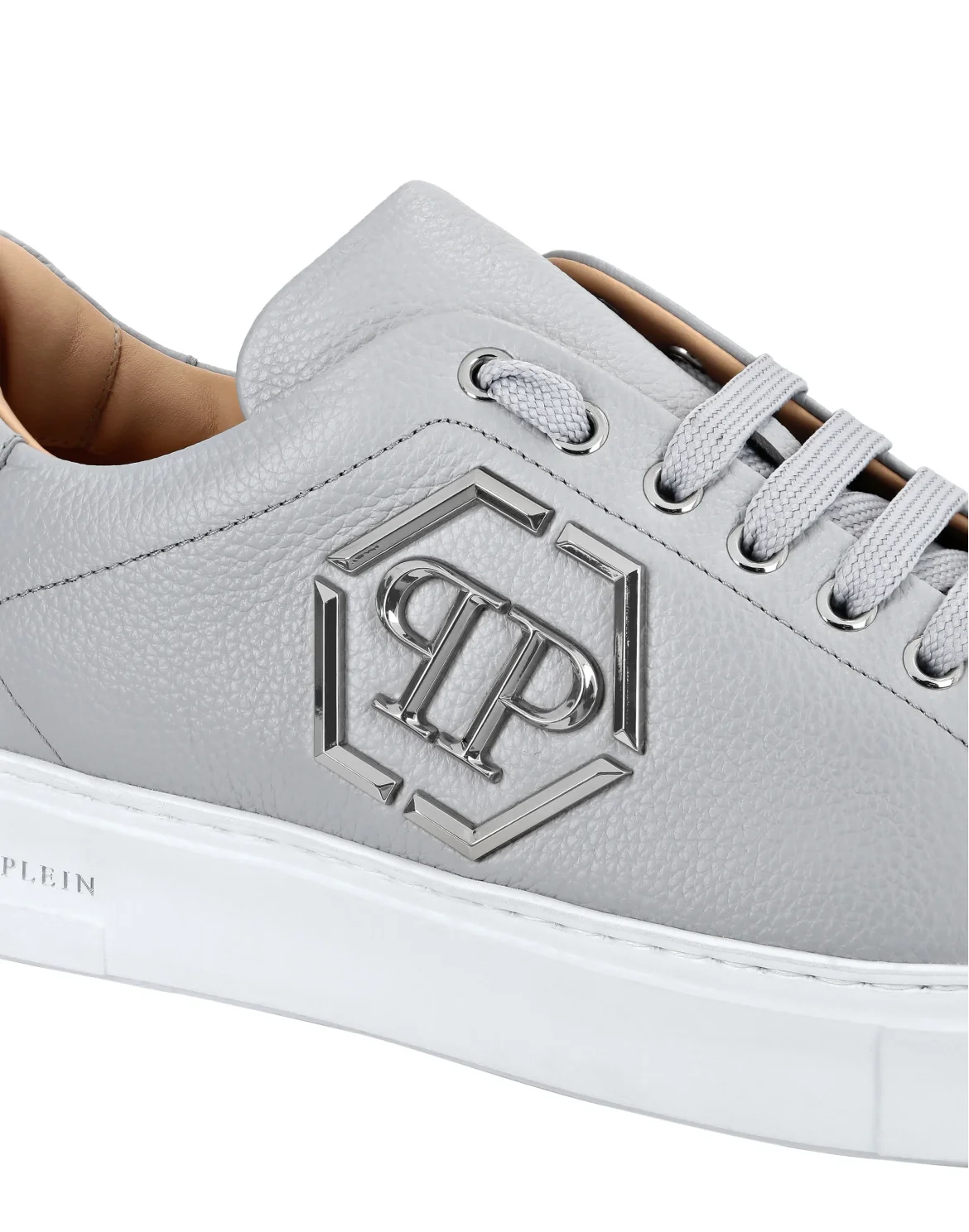 Leather Lo-Top Sneakers Hexagon, цвет: Серый