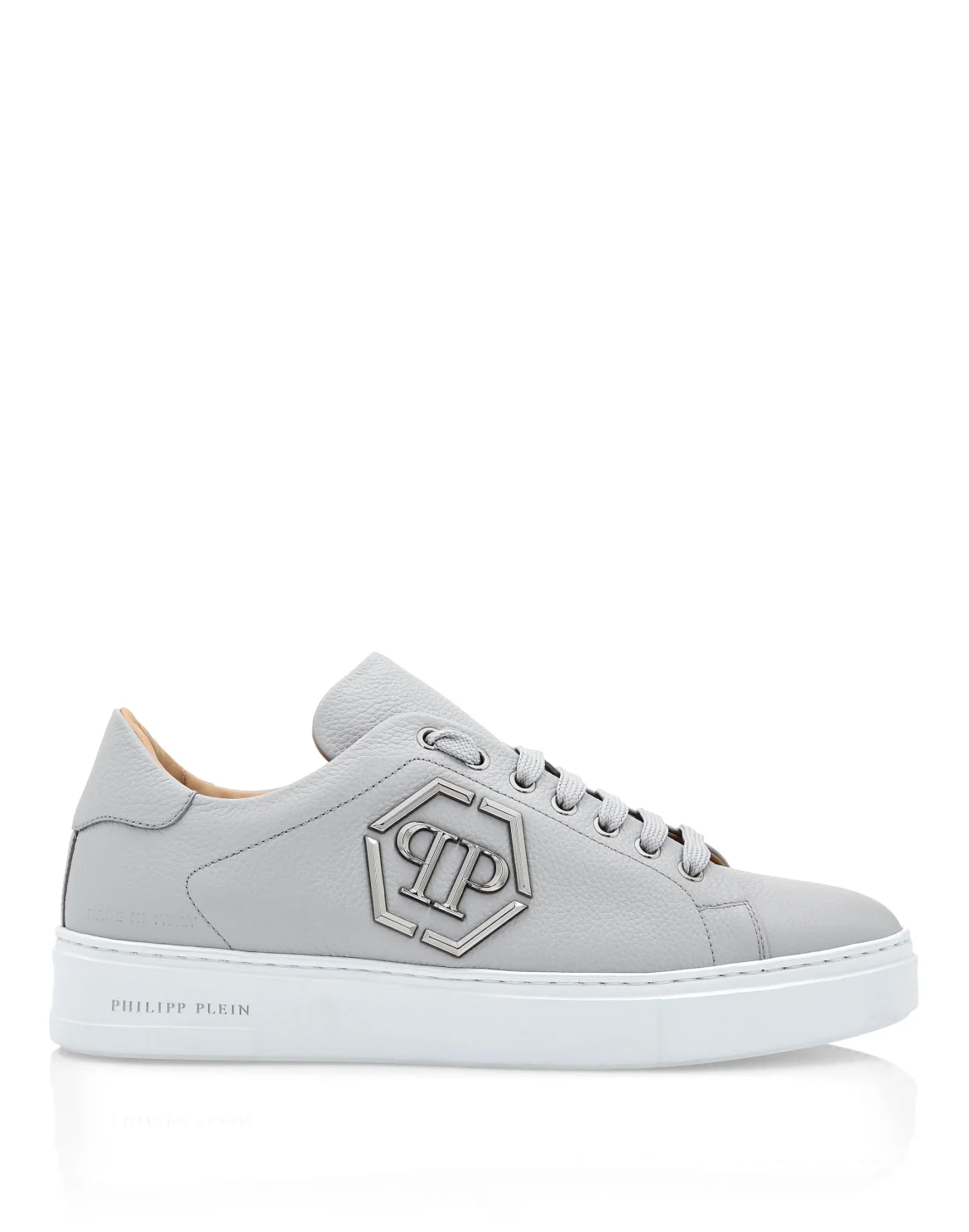 Leather Lo-Top Sneakers Hexagon, цвет: Серый