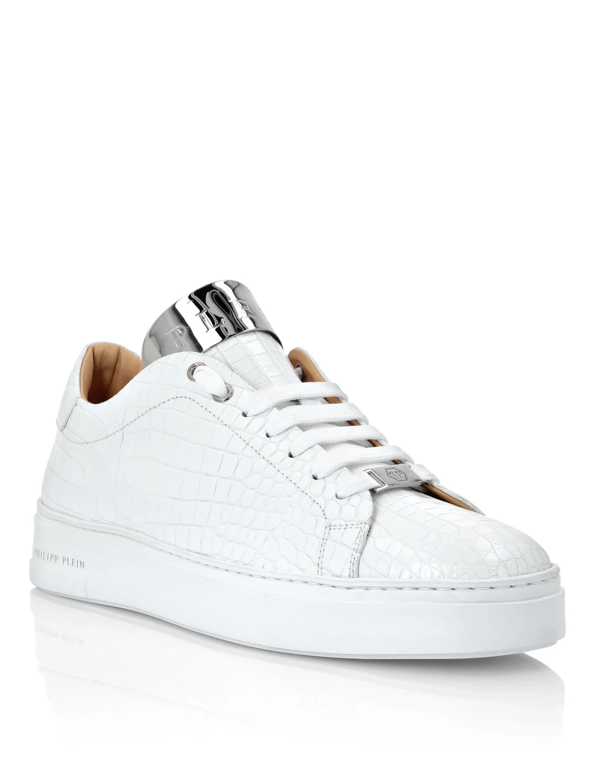 LO-TOP SNEAKERS SILVER $URFER COCCO PRINT, цвет: Белый