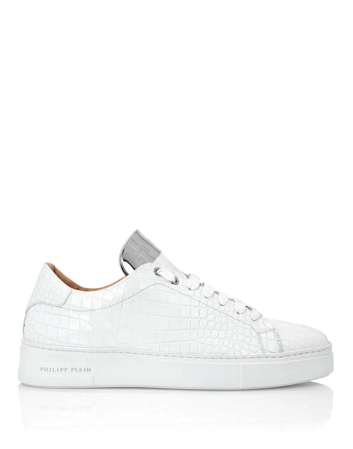 LO-TOP SNEAKERS SILVER $URFER COCCO PRINT, цвет: Белый