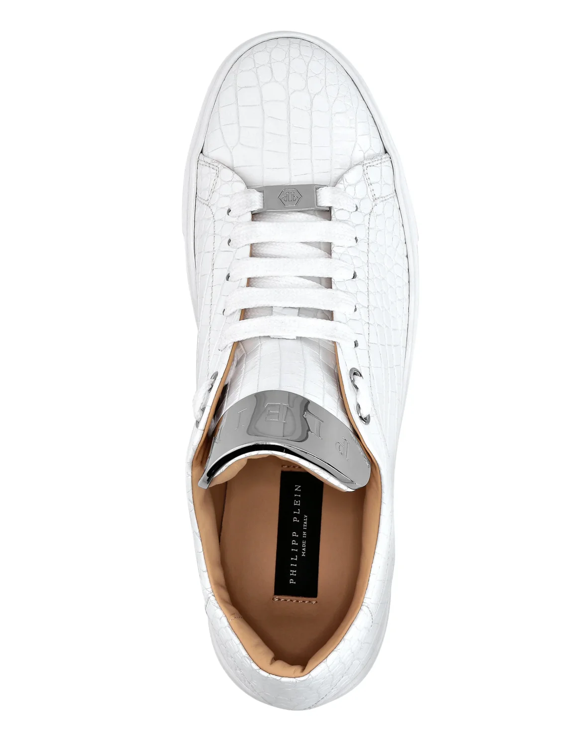 LO-TOP SNEAKERS SILVER $URFER COCCO PRINT, цвет: Белый