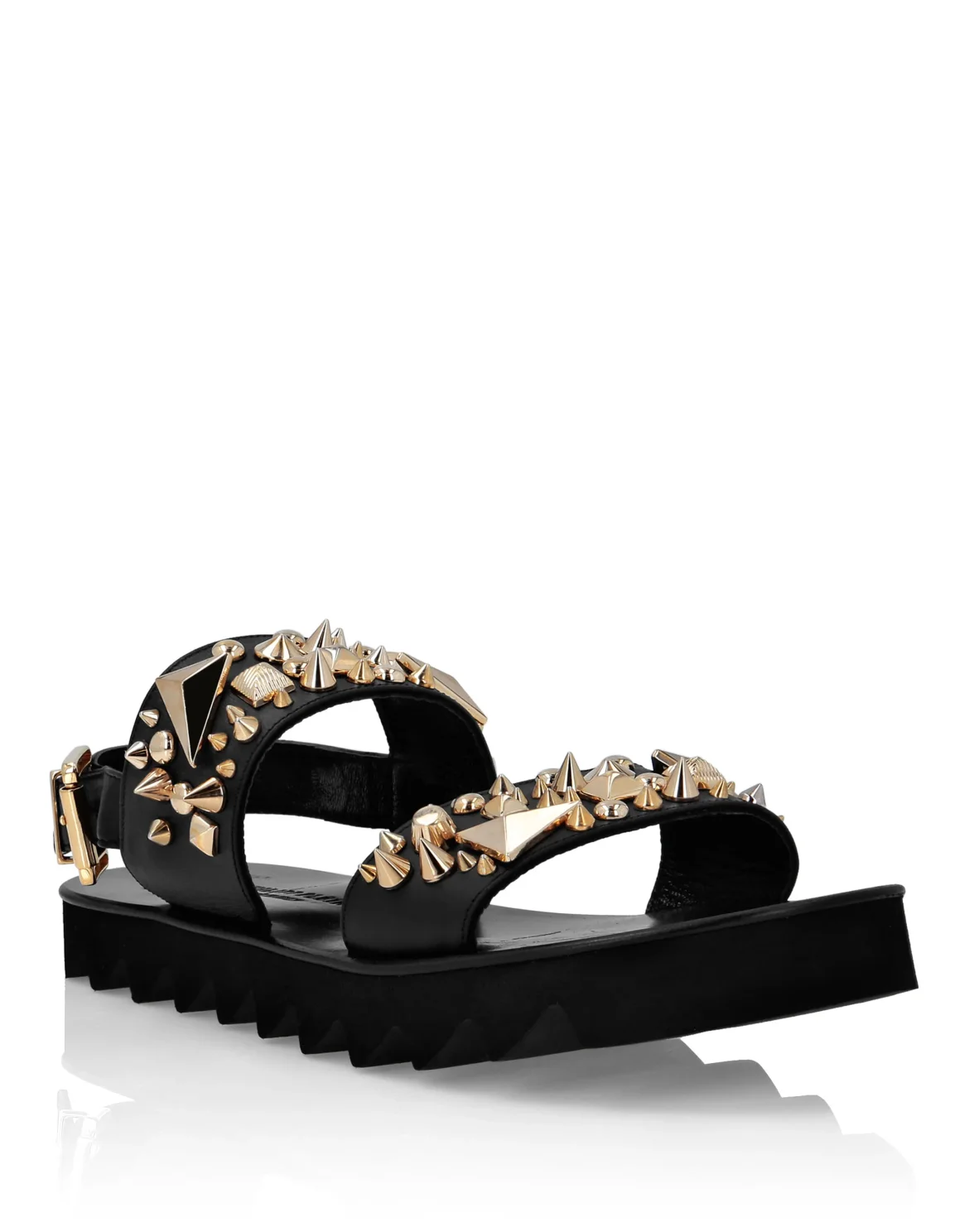 Leather Sandals  Studs, цвет: Черный