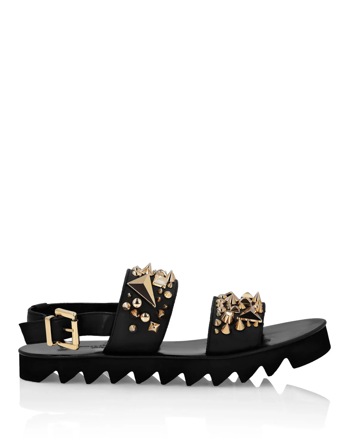 Leather Sandals  Studs, цвет: Черный