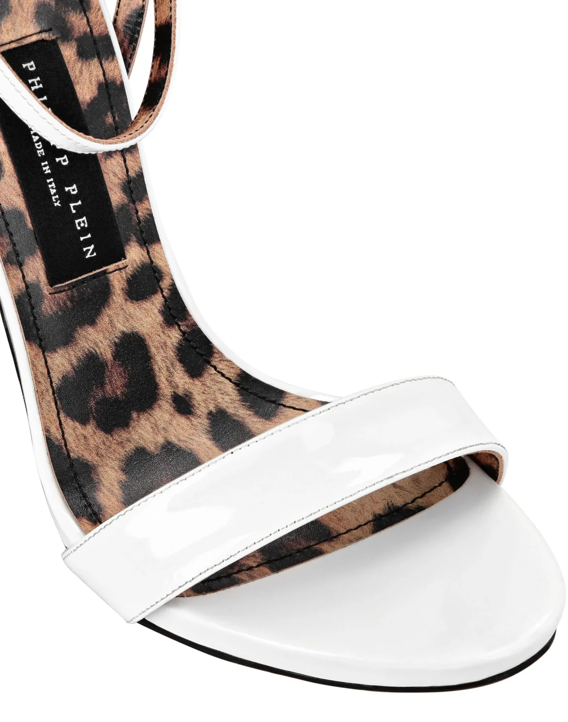 Patent Leather Sandals High Heels Leopard, цвет: Белый