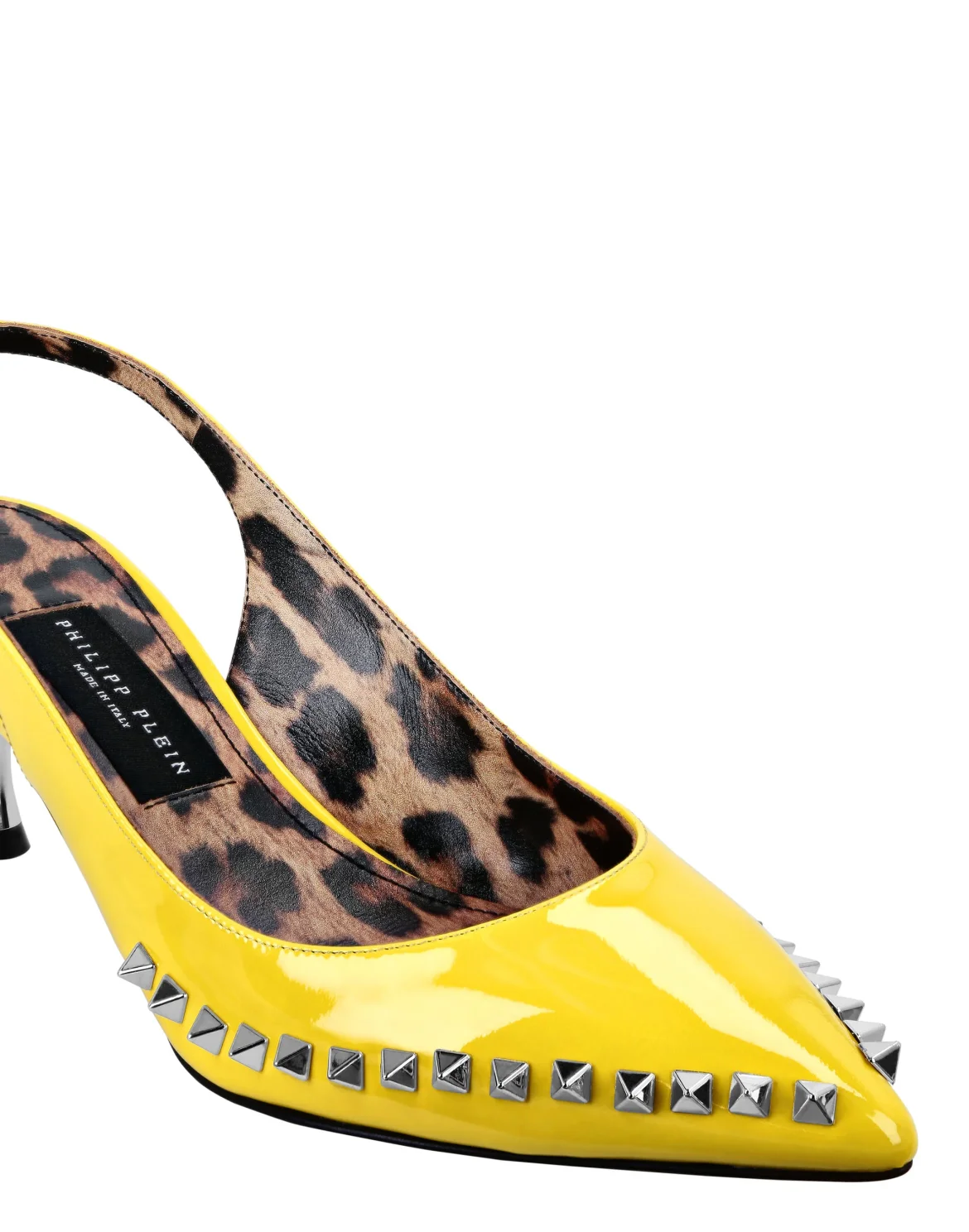 Patent Leather Decollete Mid Heels Studs, цвет: Желтый