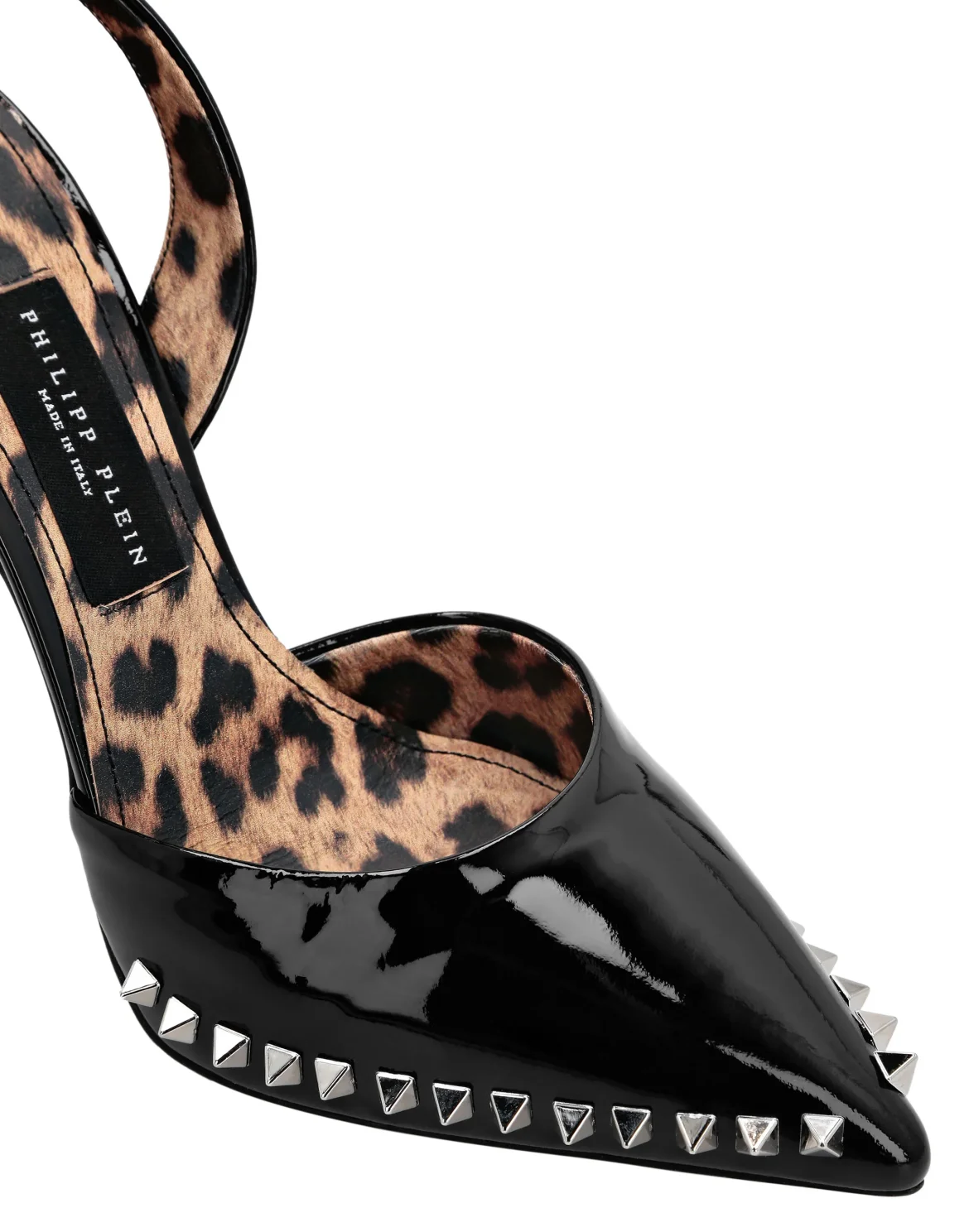 Patent Leather Decollete Hi-Heels Studs, цвет: Черный
