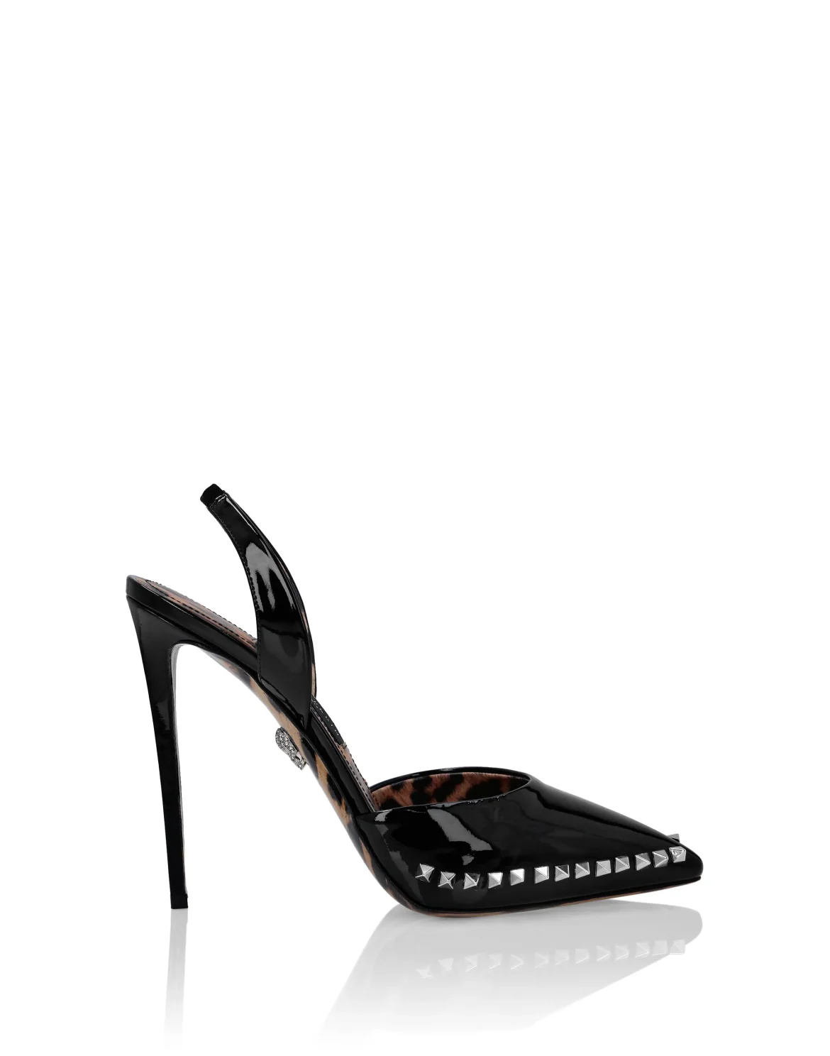 Patent Leather Decollete Hi-Heels Studs, цвет: Черный