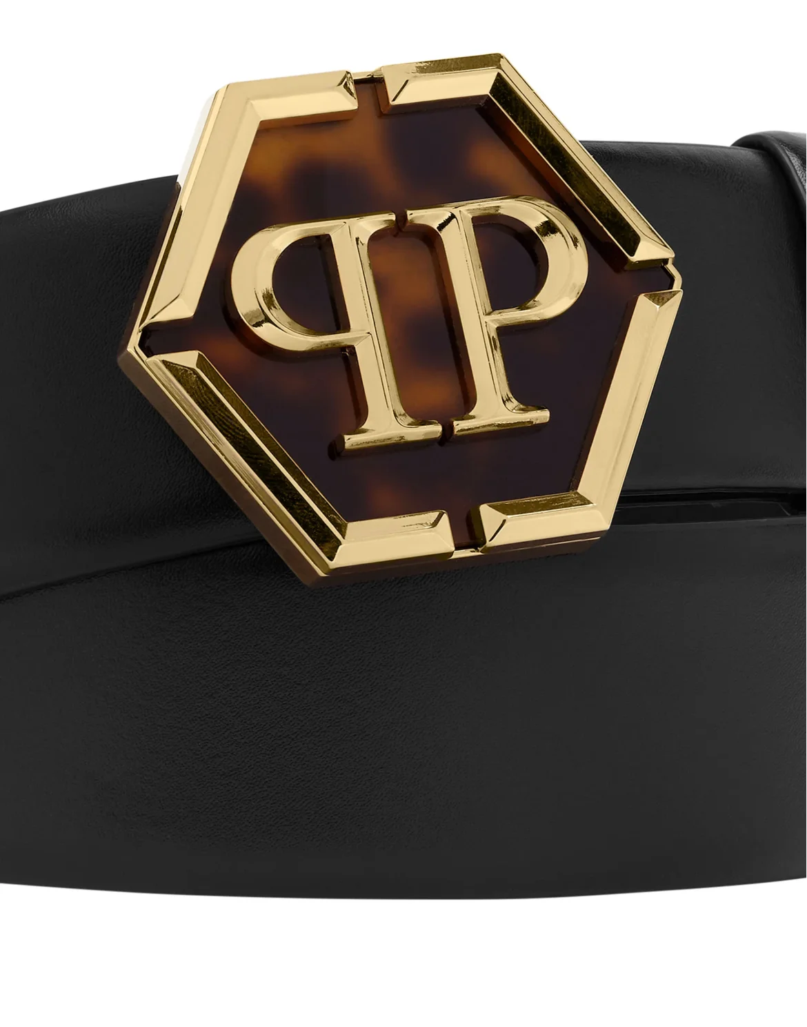 Leather Belt Hexagon, цвет: Золотой