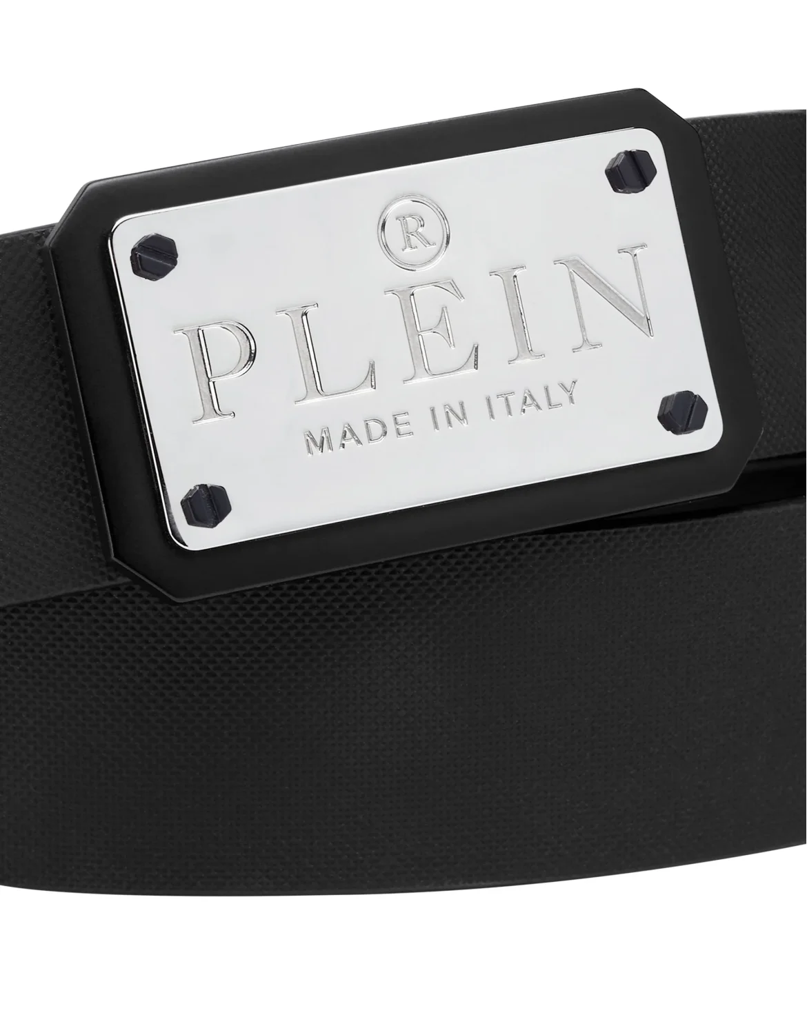 Leather Belt Iconic Plein, цвет: Черный
