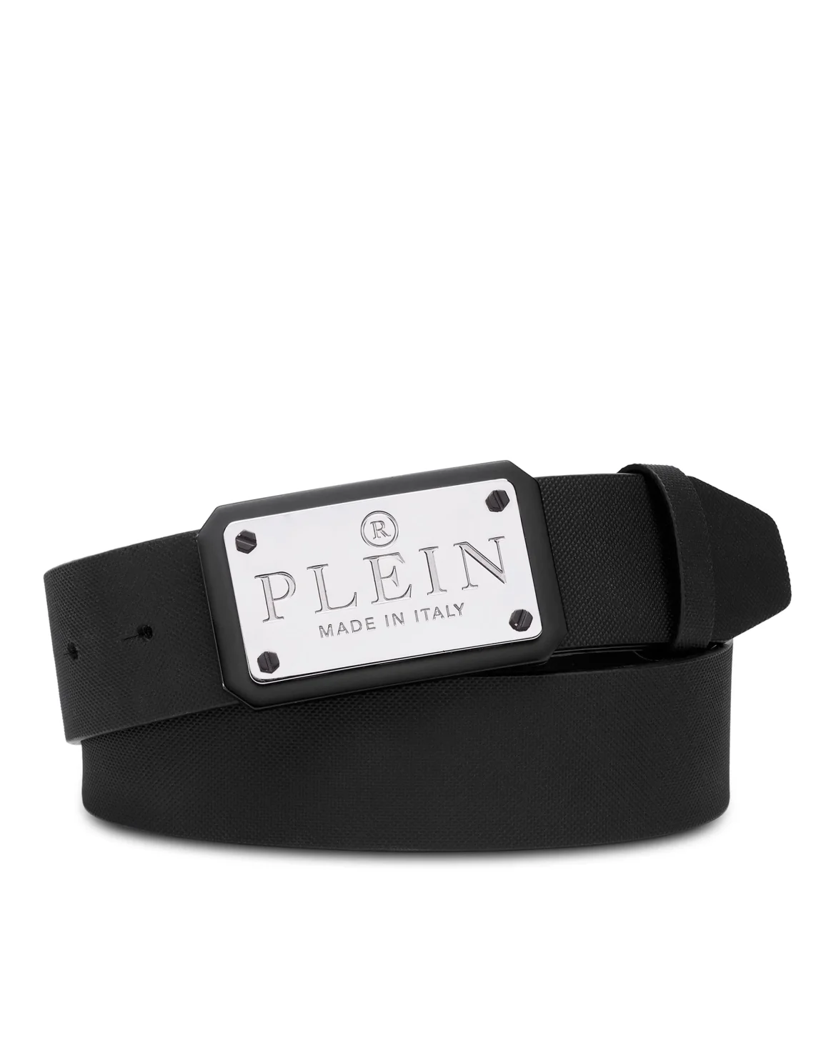 Leather Belt Iconic Plein, цвет: Черный