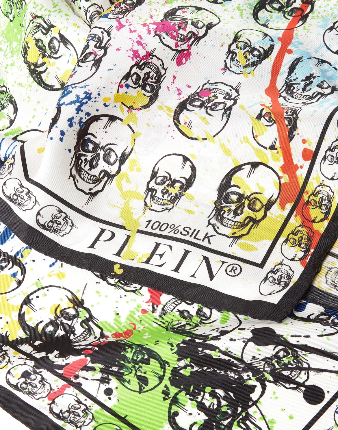 Silk Foulard 90x90 Dripping Skull, цвет: Мультиколор