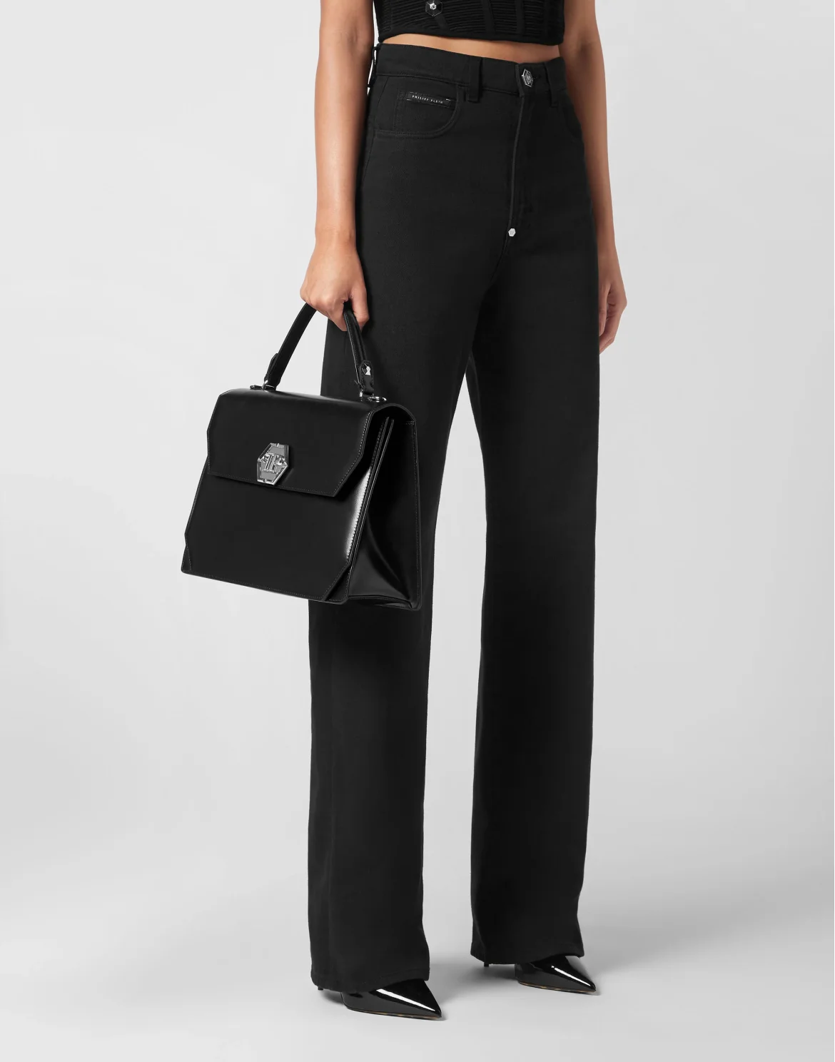 Large Handle Bag Superheroine, цвет: Черный