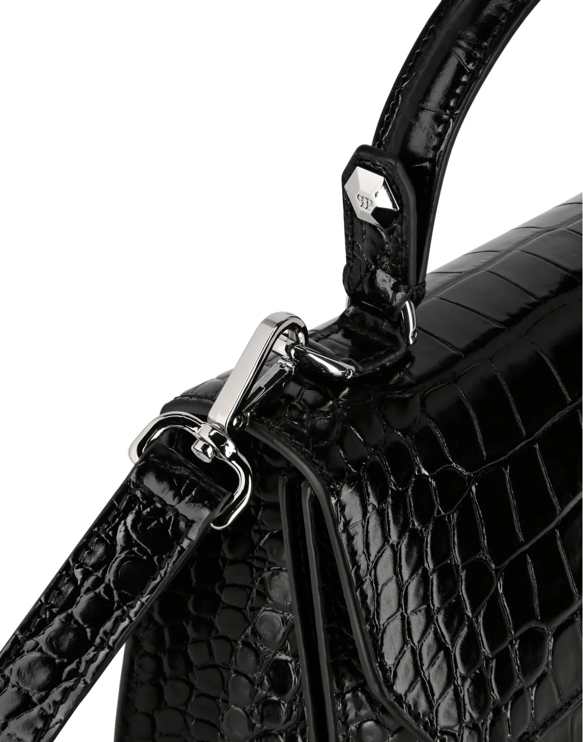 Medium Handle Bag Superheroine Croco Print, цвет: Черный