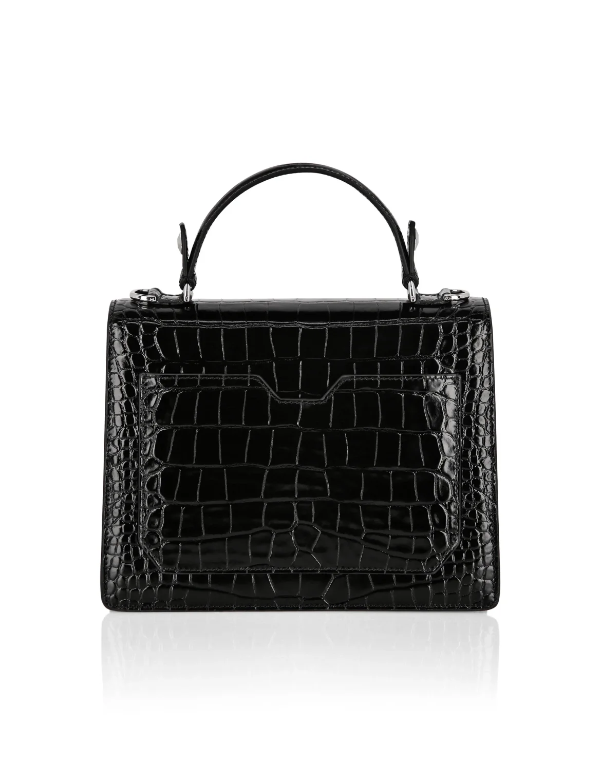 Medium Handle Bag Superheroine Croco Print, цвет: Черный