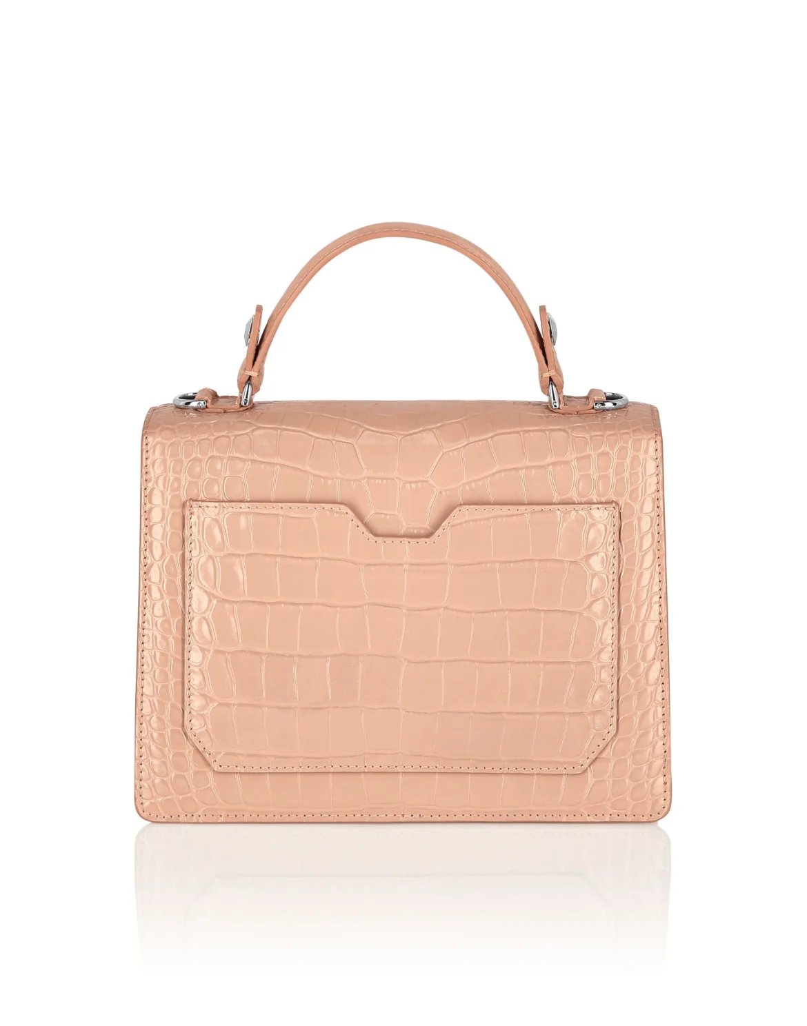 Medium Handle Bag Superheroine Croco Print, цвет: Бежевый