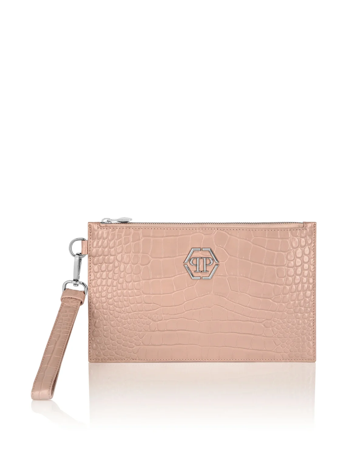 Croco Embossed  Minaudiere, цвет: Бежевый