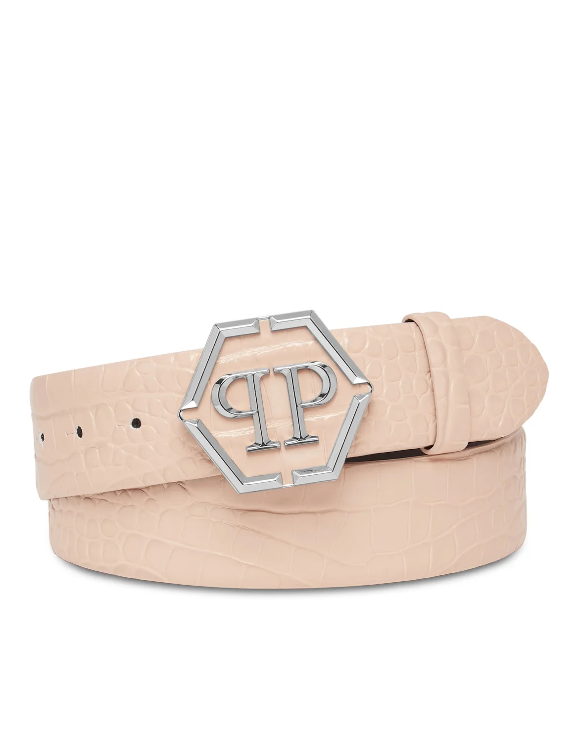 Leather Belt Hexagon, цвет: Бежевый