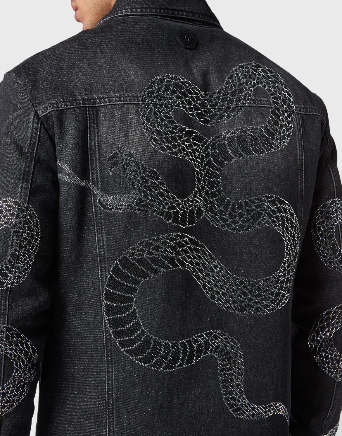 Denim Zip Jacket Snake, цвет: Черный