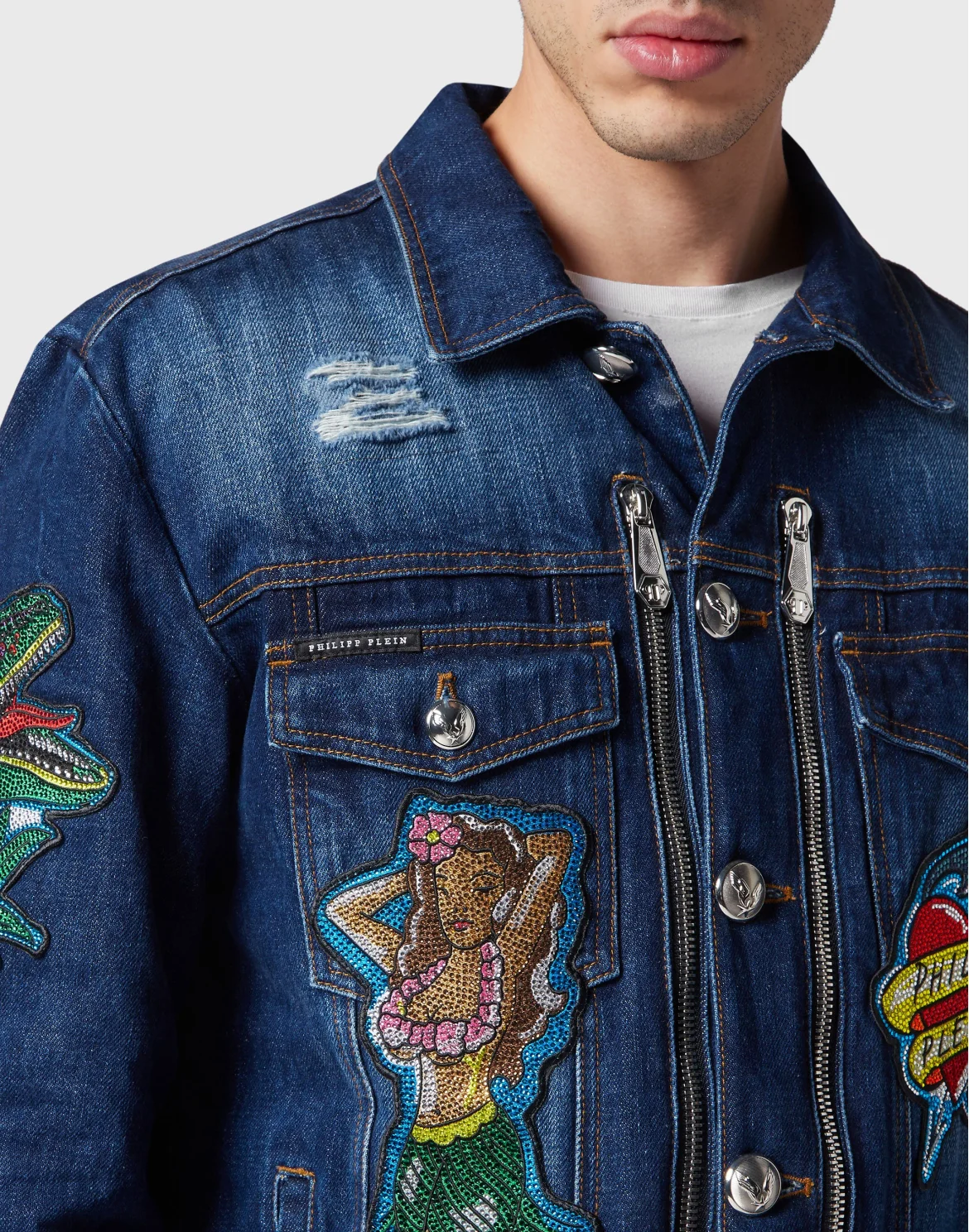 Denim Zip Jacket Hawaii, цвет: Синий
