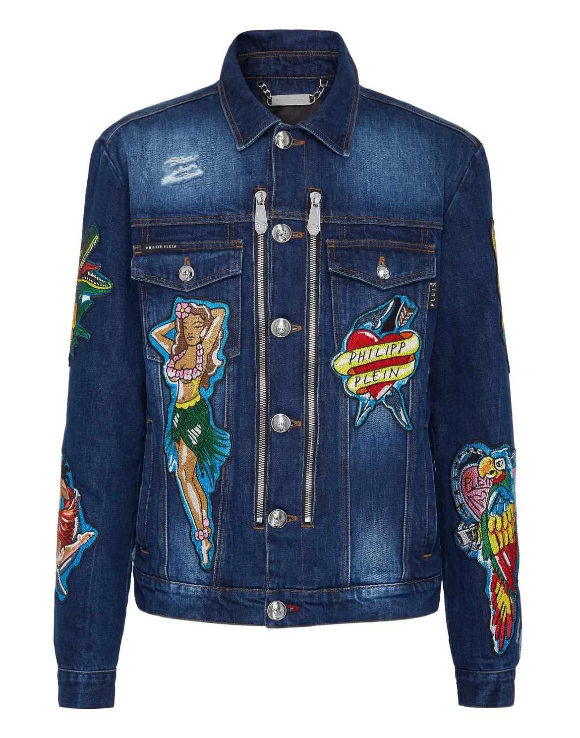 Denim Zip Jacket Hawaii, цвет: Синий