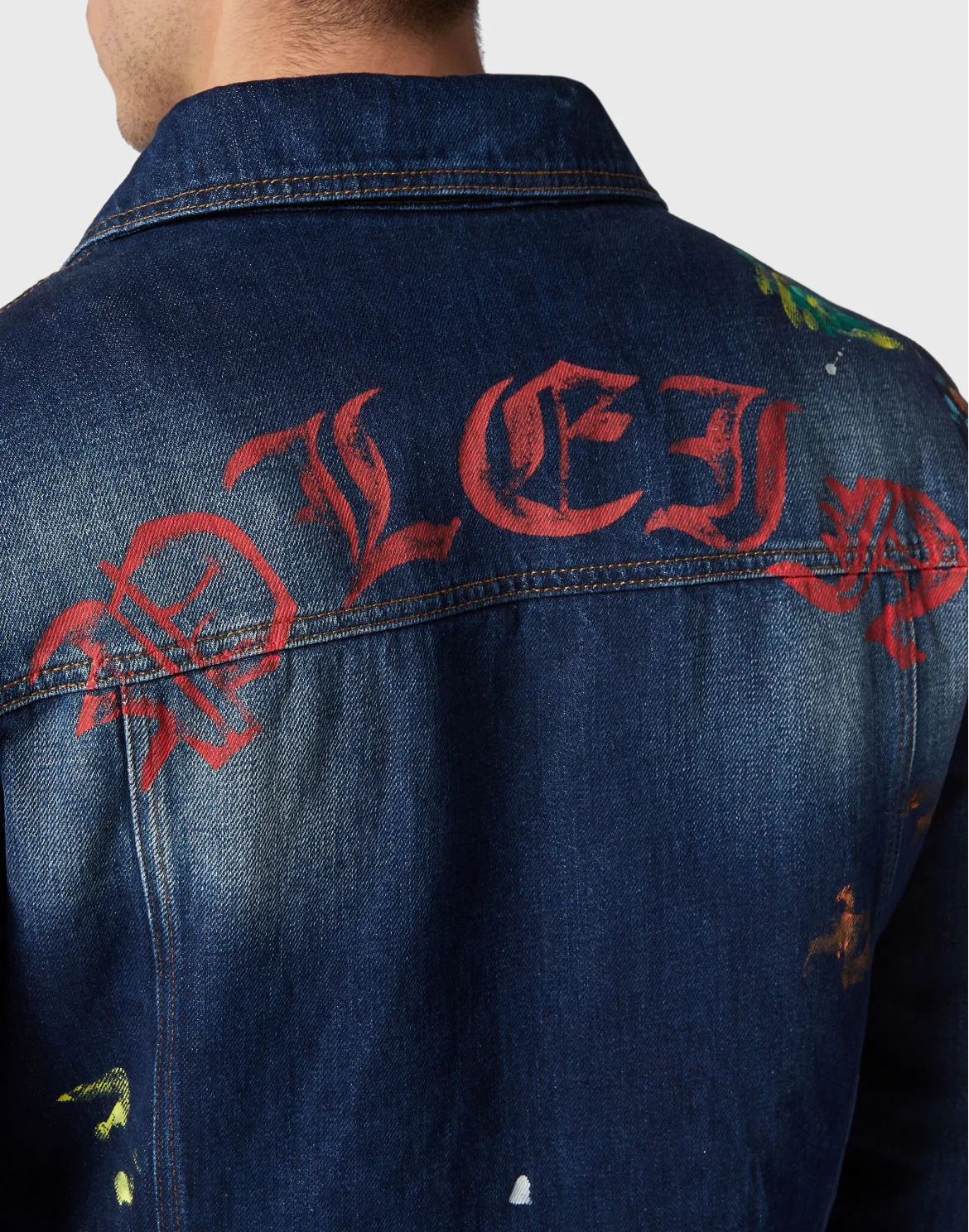 Denim Zip Jacket Dripping, цвет: Синий