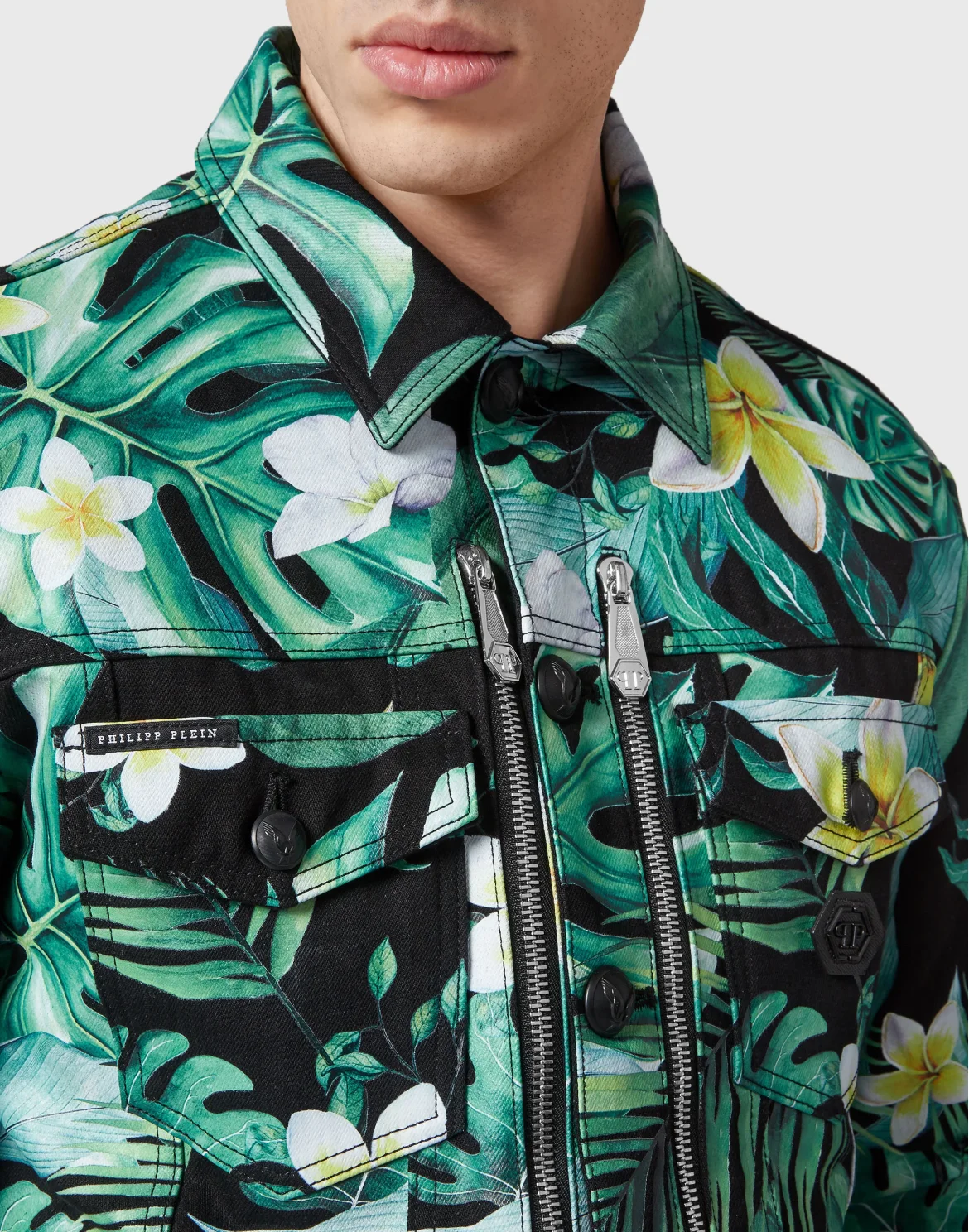 Denim Zip Jacket Hawaii, цвет: Черный