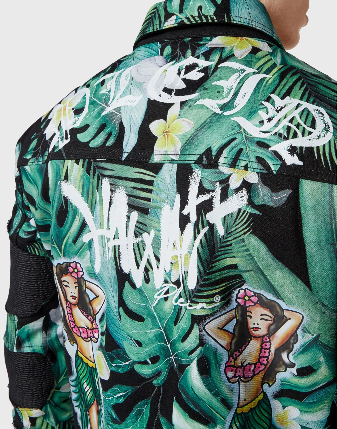 Denim Zip Jacket Hawaii, цвет: Черный