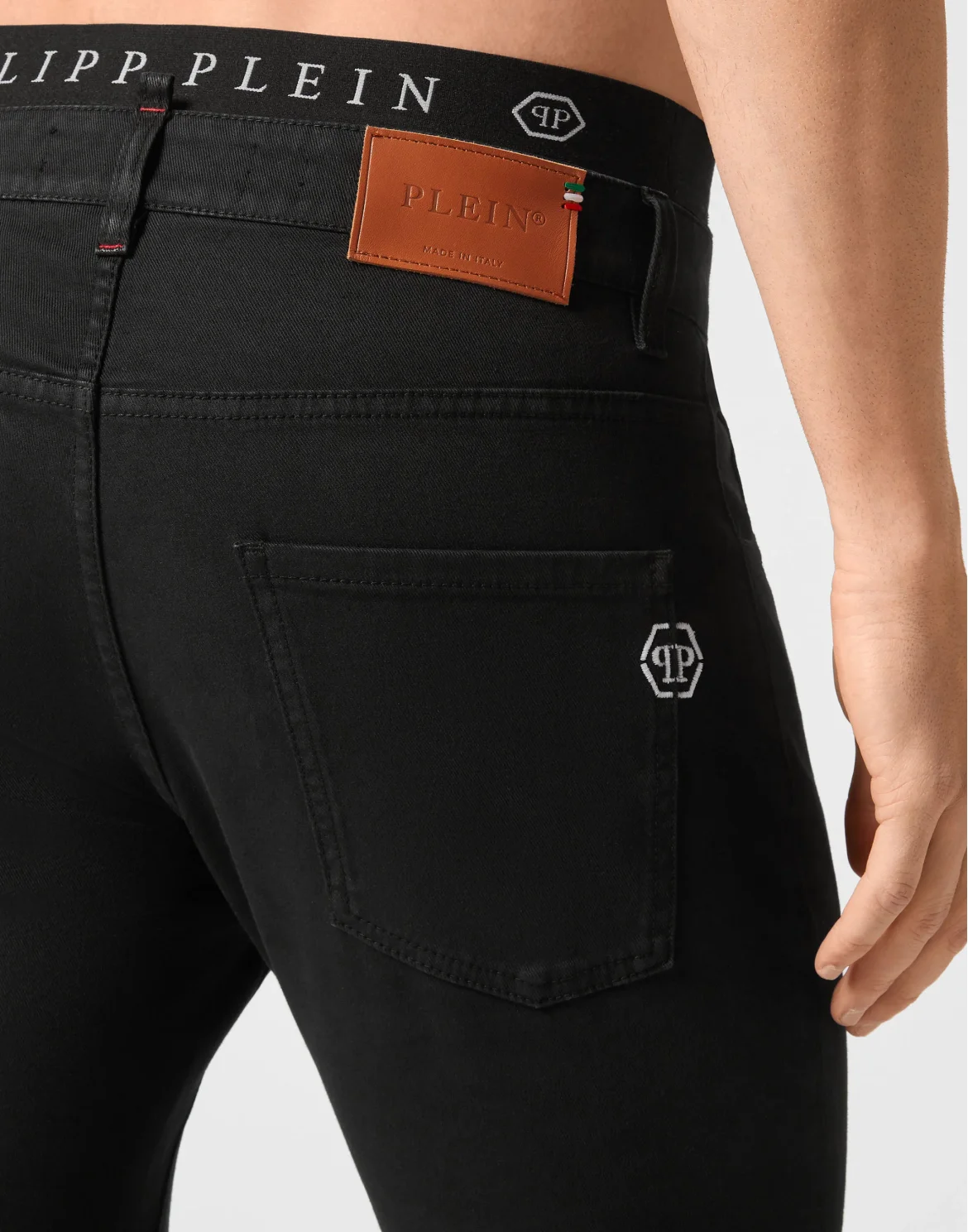 Denim Trousers Skinny Fit Hexagon, цвет: Черный
