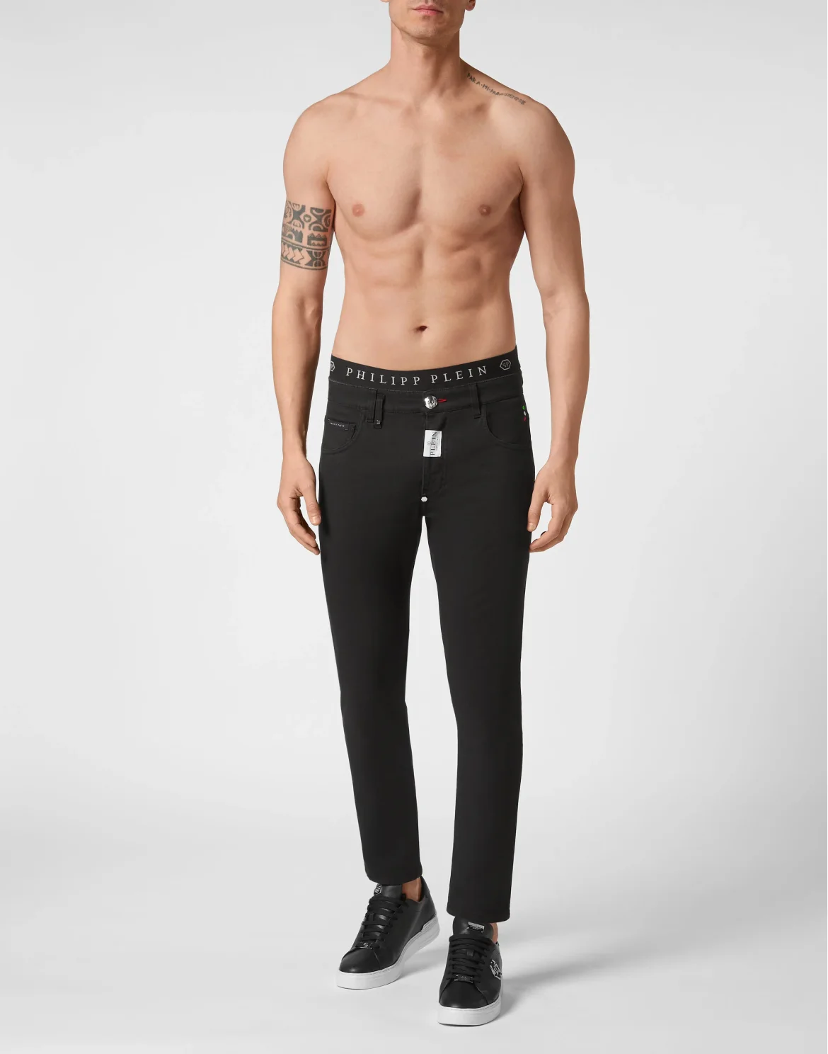 Denim Trousers Skinny Fit Hexagon, цвет: Черный