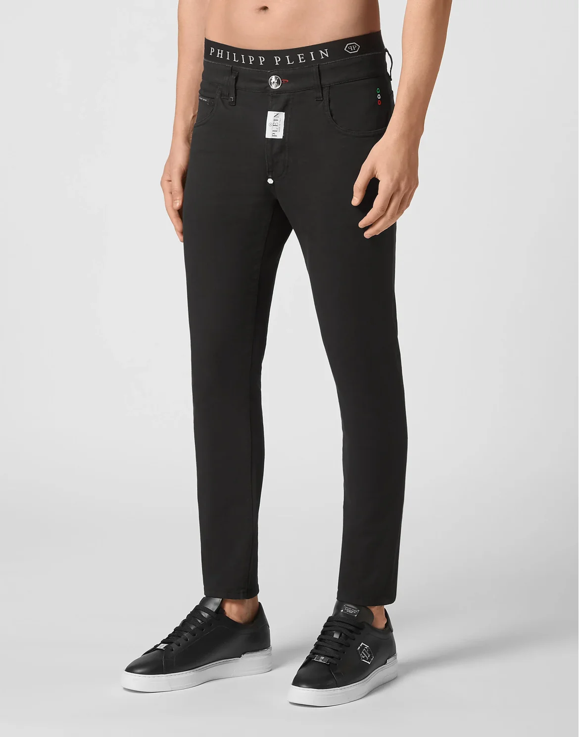 Denim Trousers Skinny Fit Hexagon, цвет: Черный