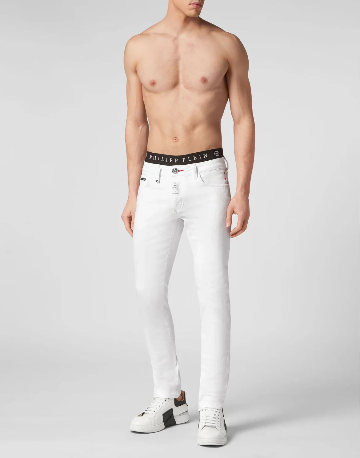 Denim Trousers Super Straight Cut Premium Hexagon, цвет: Белый