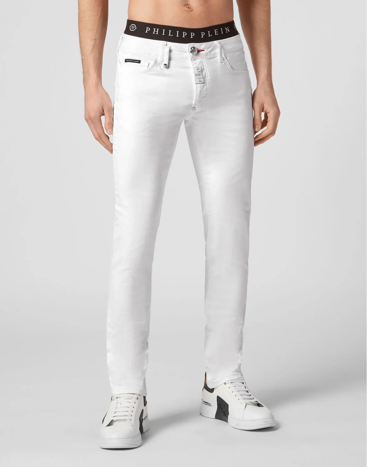 Denim Trousers Super Straight Cut Premium Hexagon, цвет: Белый